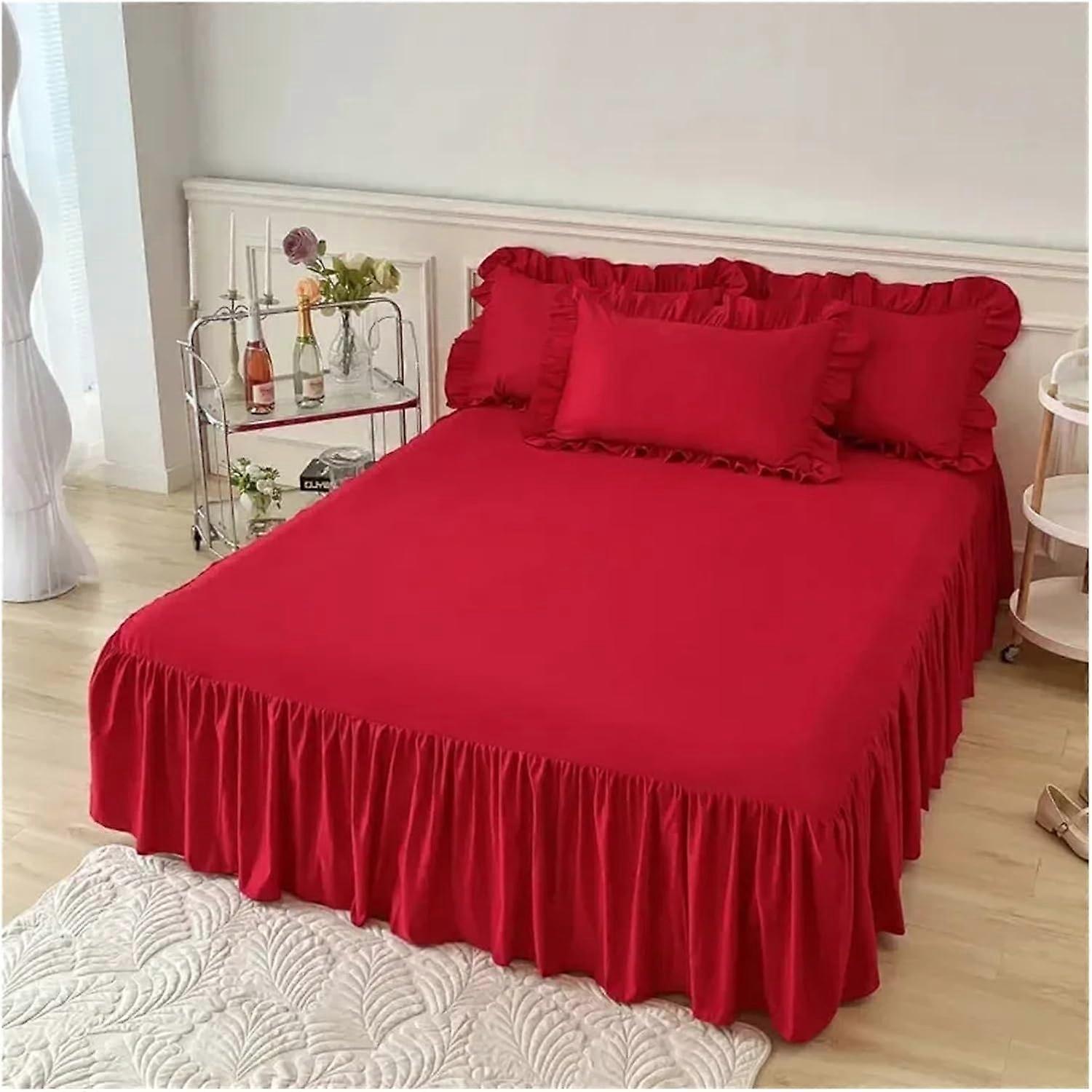 Bed Skirt Ruffle Elegant Princess Bed Skirt, NonSlip Mattress