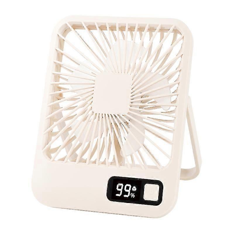 Q3 Digital Display Desk Fan USB Rechargeable 5 Speeds Ultra Thin Mute Cooling Fan (CE Certified) - K,_d0.0064