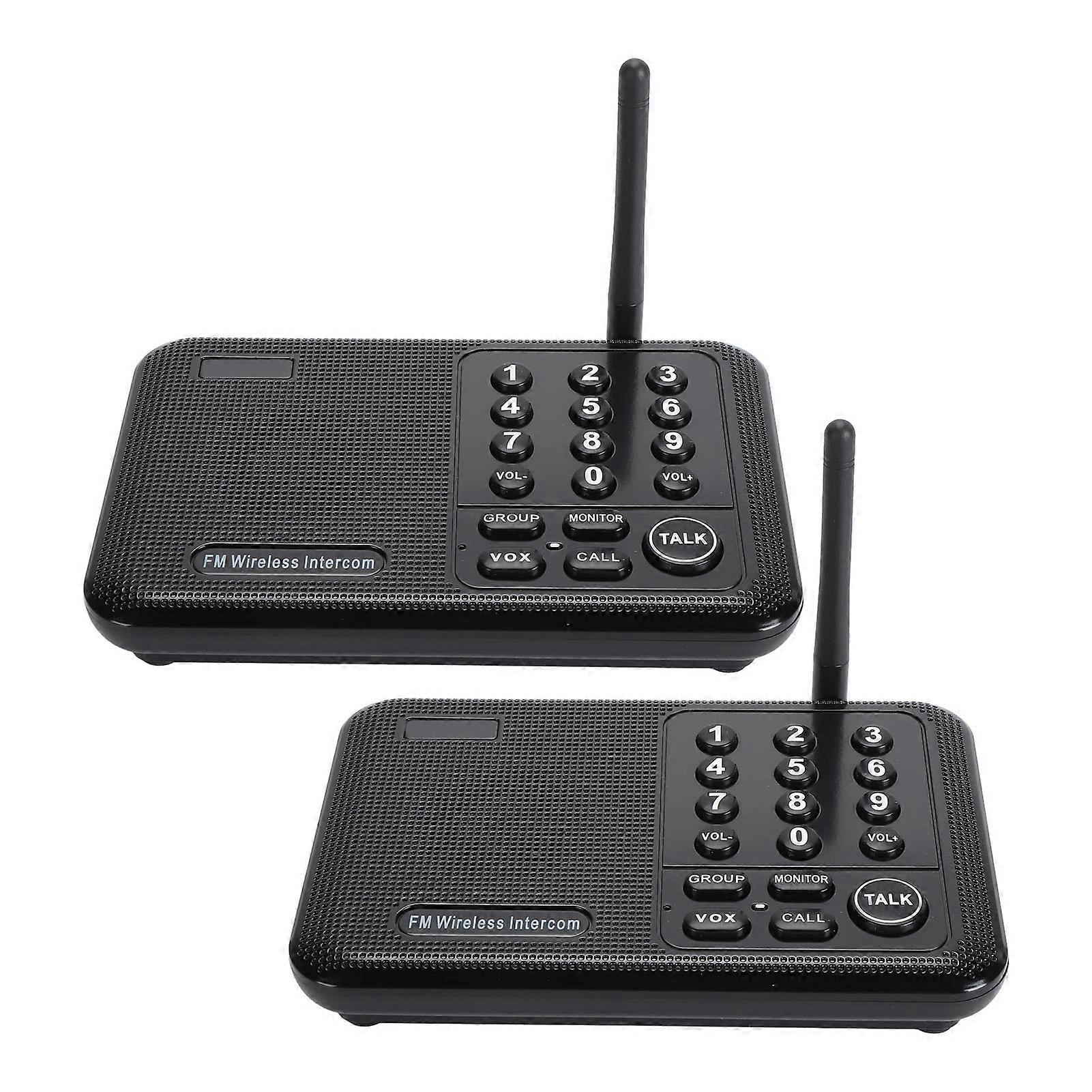 Wireless Intercom System 3280ft Range 10 Channels Black US Plug