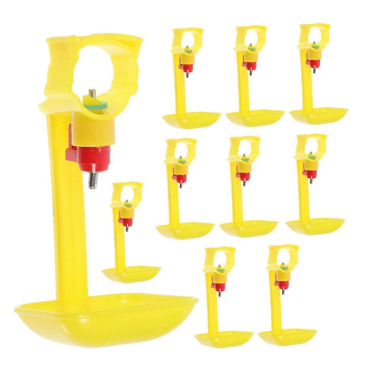 10-Pack Automatic Drinking Fountain for Chickens and Quails - Water Dispenser Feeder for Poultry, Durable and Easy to Use