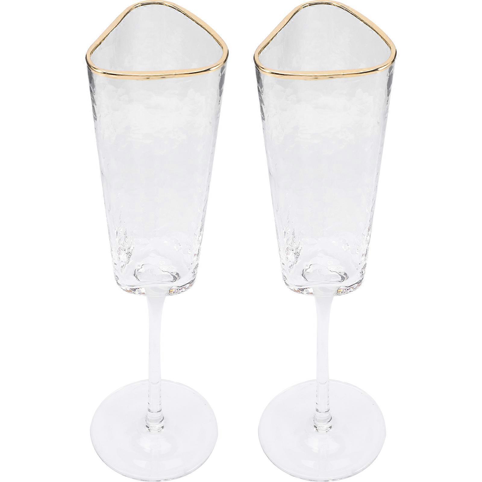 エレガントなクリスタルフルートトーストグラス2個セット結婚式特別な機会に滑らかな表面掃除が簡単
