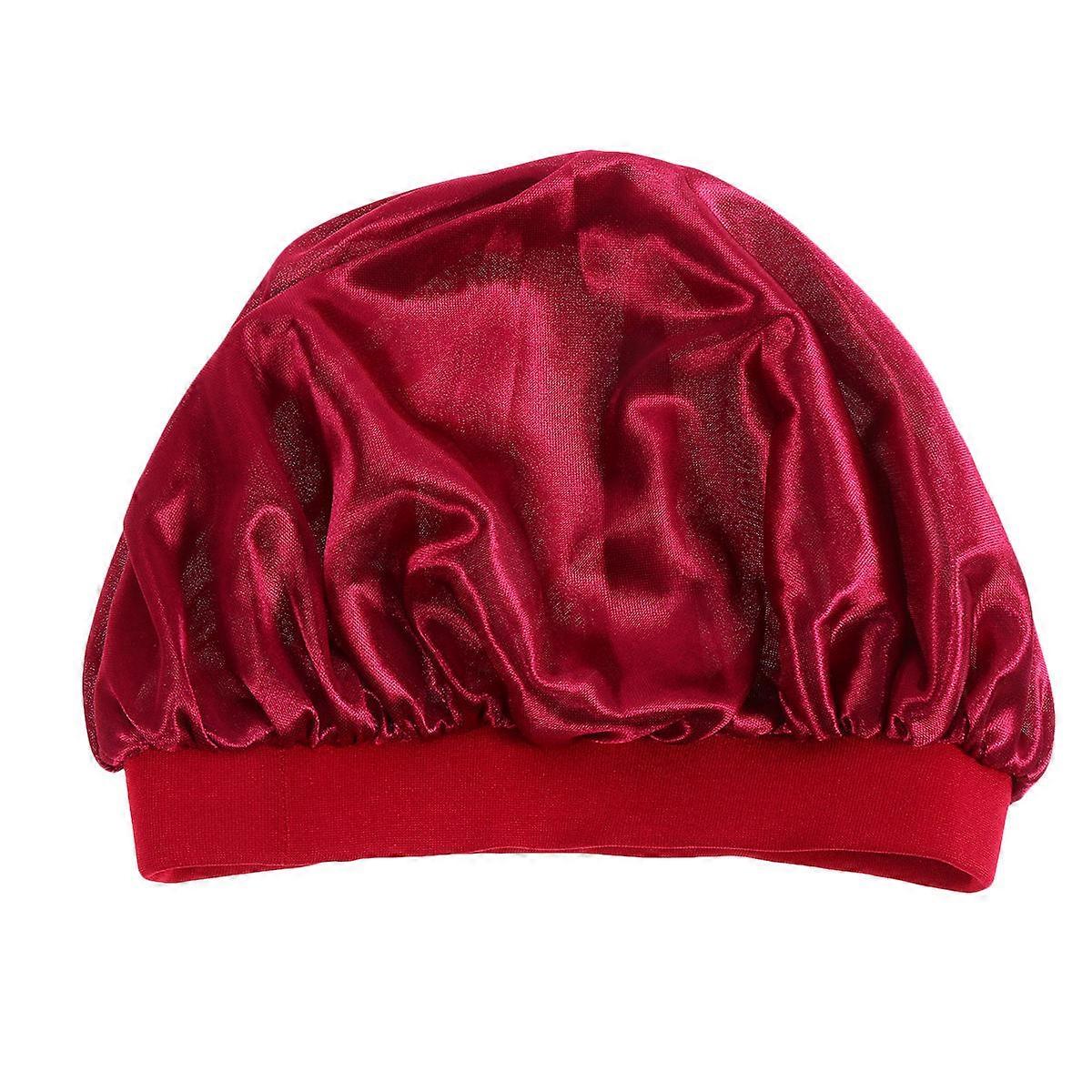 Elastic Sleeping Cap Kids Wide Rim Hat Yellow Comfortable For Sleep 3Pcs