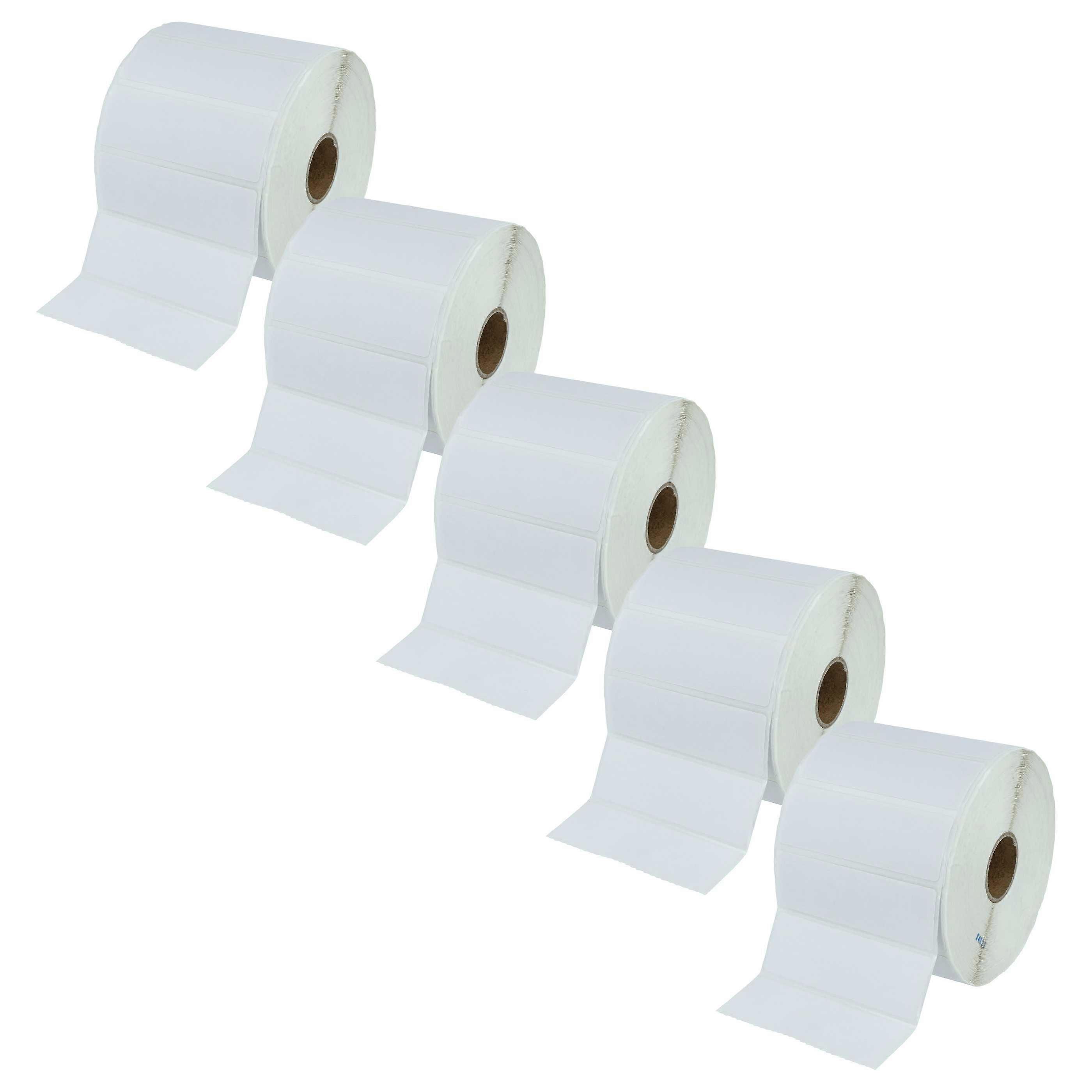 Rolo térmico vhbw 5x 25,4 mm x 76,2 mm (2000 etiquetas) compatível com impressora Godex EZ-1305, EZ-1105 - Autoadesivo Branco