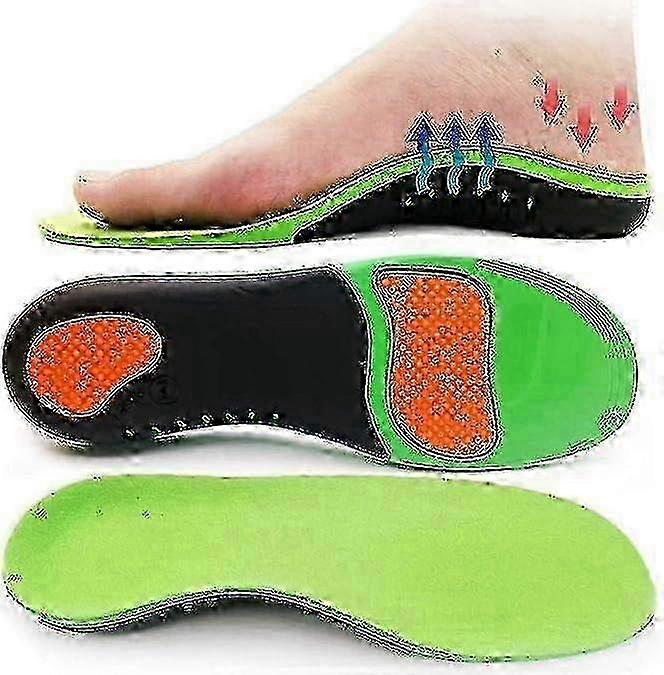 Full-Length Orthotic Insoles for Plantar Fasciitis - Heel Pain Relief & Arch Support Inserts - Comfortable Green Design