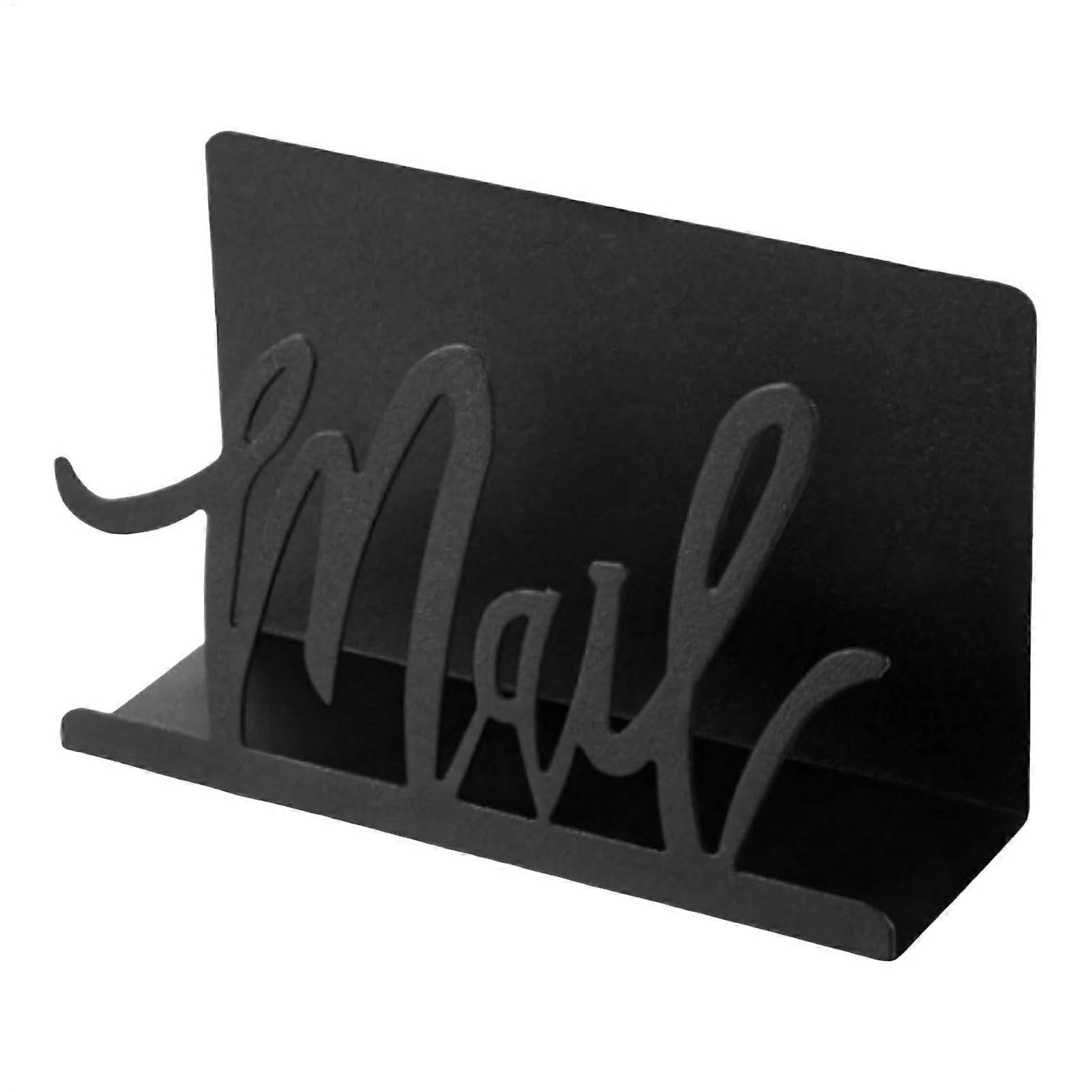 Letter Organiser for Home - Vertical Metal Mail Holder Rack, Postcard Storage and Desk Post Organiser with Cut-Outs, Fits Any Desk