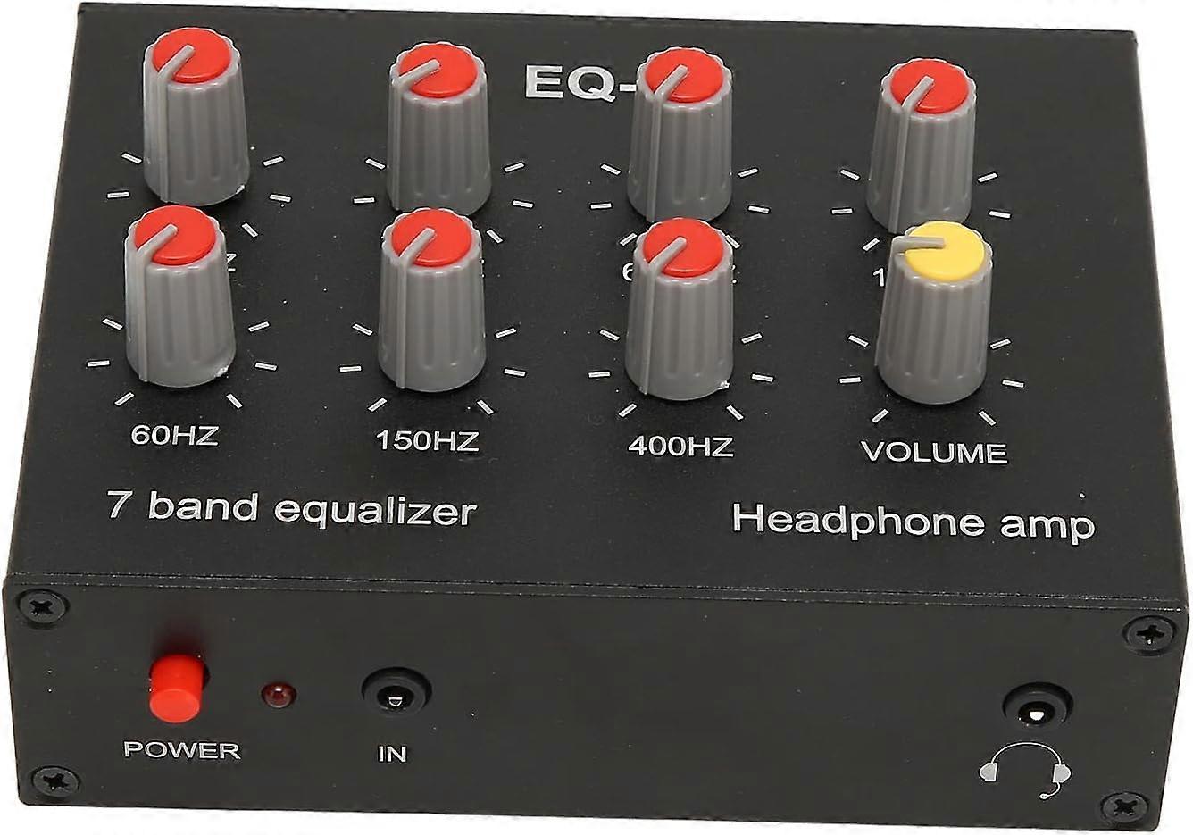 Graphic Equalize, 7 Band Car Audio Equalizer Car Audio Graphic Equalizer Output Input 12dB High Bass Adjustment Dual Channel Dig