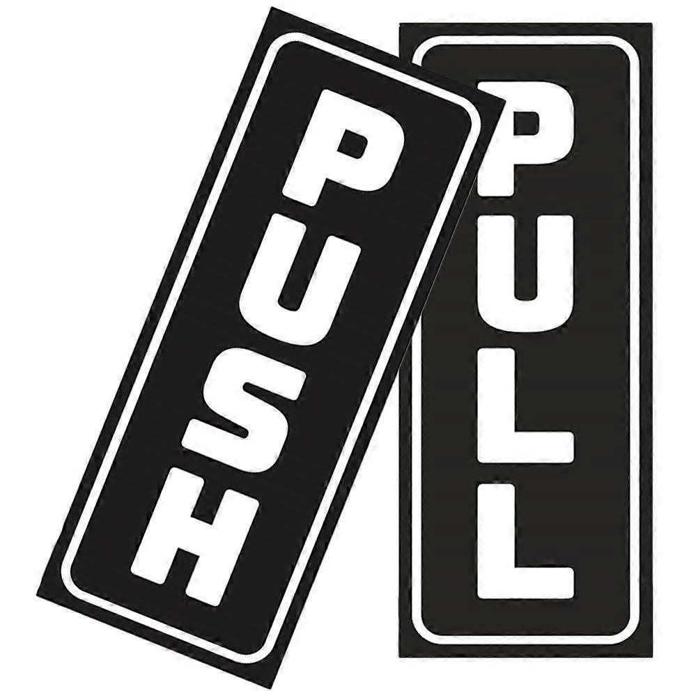 1 Set of Reusable Pull Push Stickers Delicate Door Reminding Signs Hollowed Door Stickers