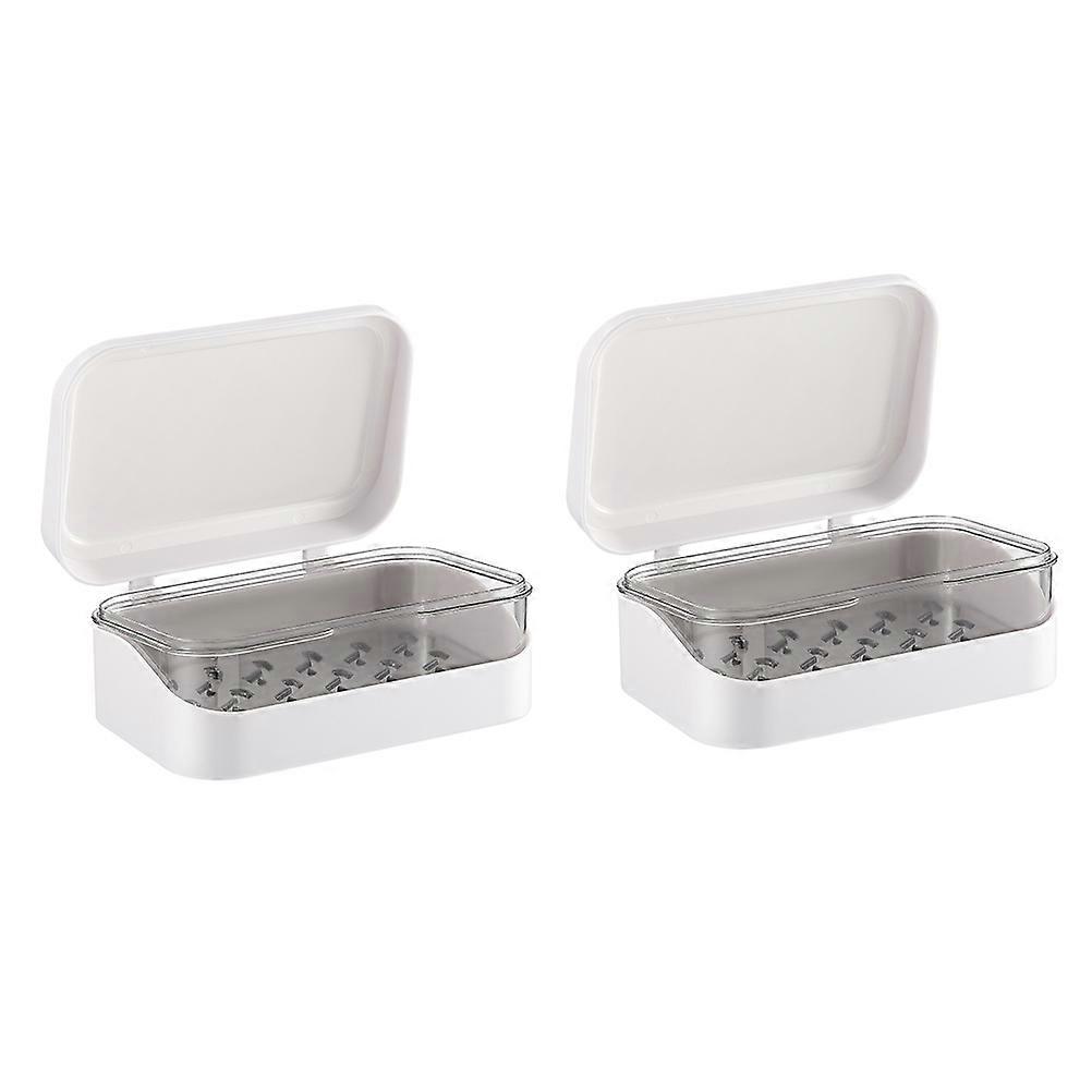 Bathroom Soap Holder with Lid Draining Soap Dish Container for Kitchen & Shower Non Slip Design for Easy Water Drainage and Soap Storage