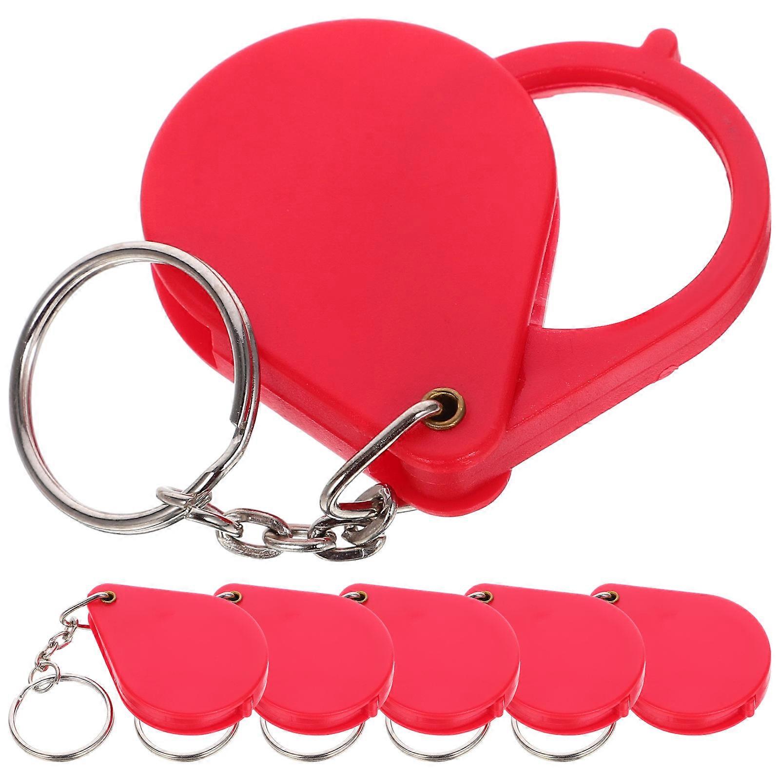 6Pcs Magnifying Glass Pendant Key Ring Magnifiers Small Pocket Novelty Keychains