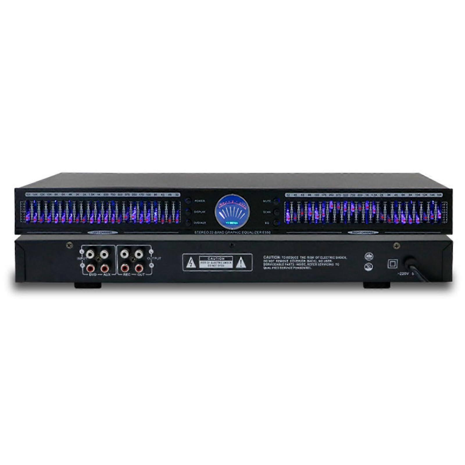 22Band Audio Equalizer, DualChannel 1U Rack Mount, 10 Preset Effects