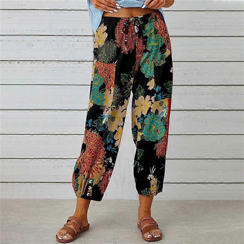 GMXIA Casual High Waist Solid Color Pants with Pockets