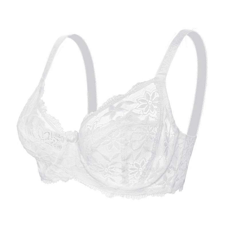 Women's Transparent Lace Bra Thin Breathable Underwear Comfortable Upper Support Adjustment Sexy Bra