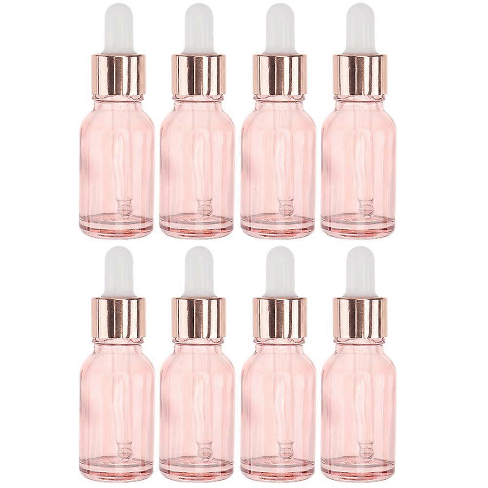 8Pcs Small Glass Dropper Bottles for Essential Oils with Pink Color Perfect for Storage and Travel