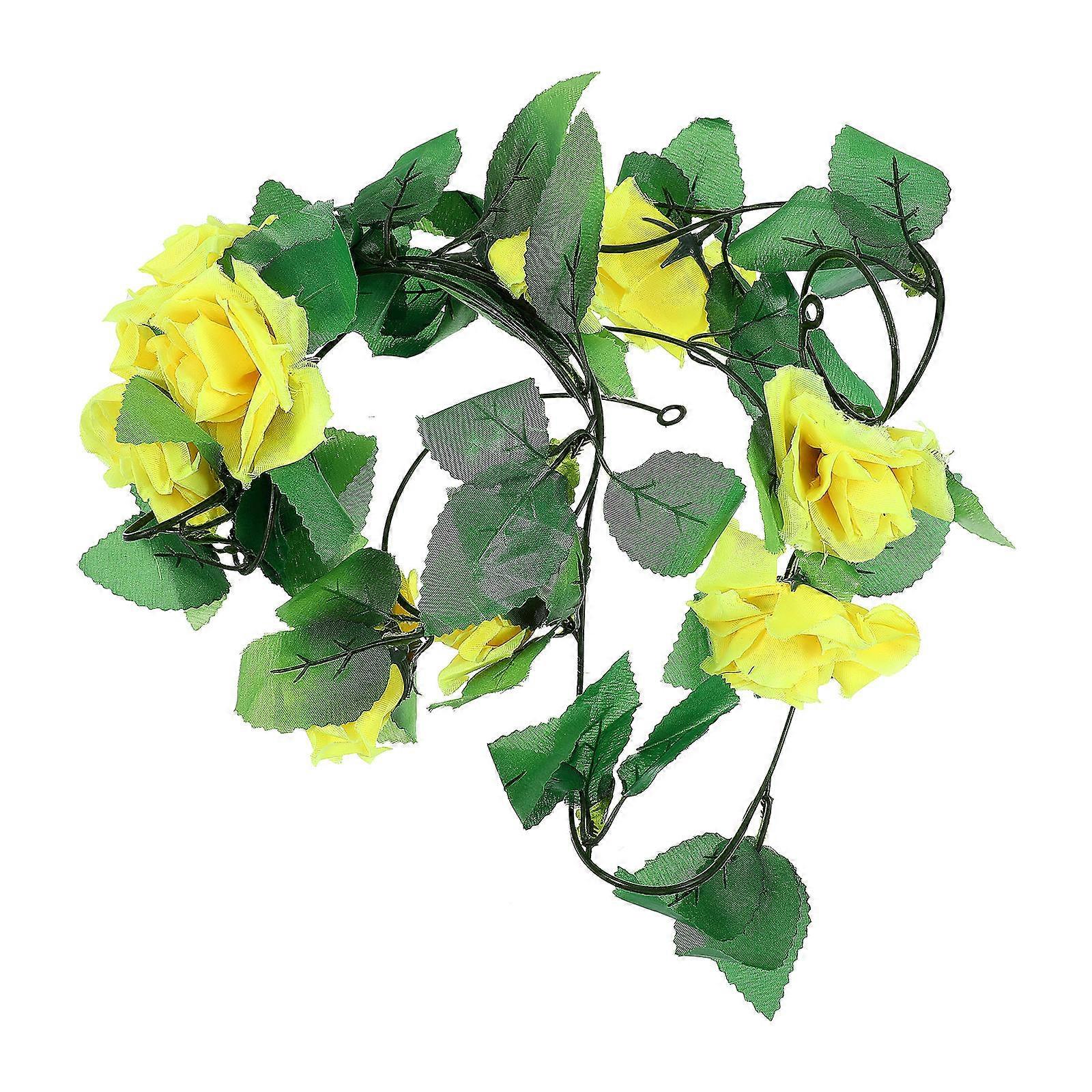 Simulation Rose Rattan Decorative Garland Multi Color Elegant Style Indoor Outdoor Decoration Party Event 1Pack
