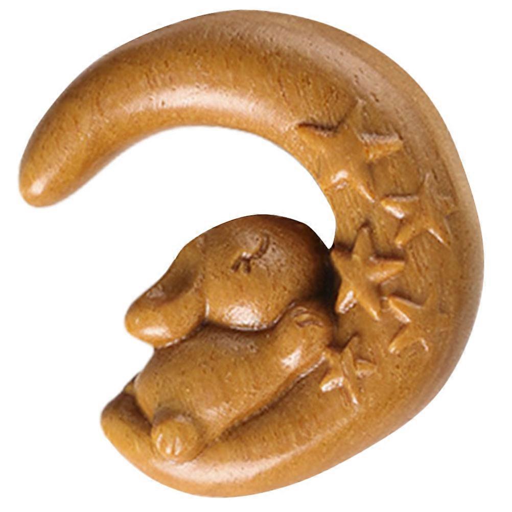 Retro Rabbit Pendant for Decoration Use with Fine Details Made of Synthetic Material Light Brown
