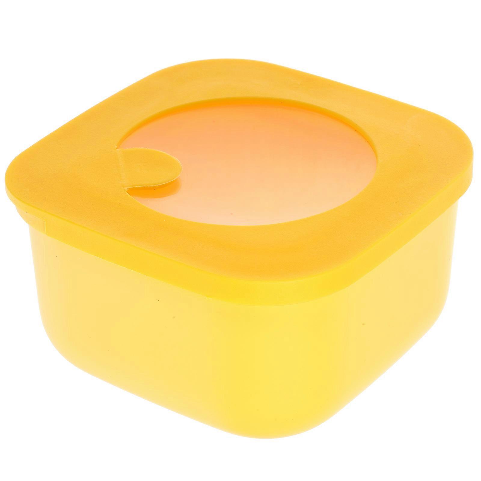 Yellow Cheese Storage Container for Fridge PP and Rubber Daily Use Size 9.8 x 5.6 x 4.3 Inches