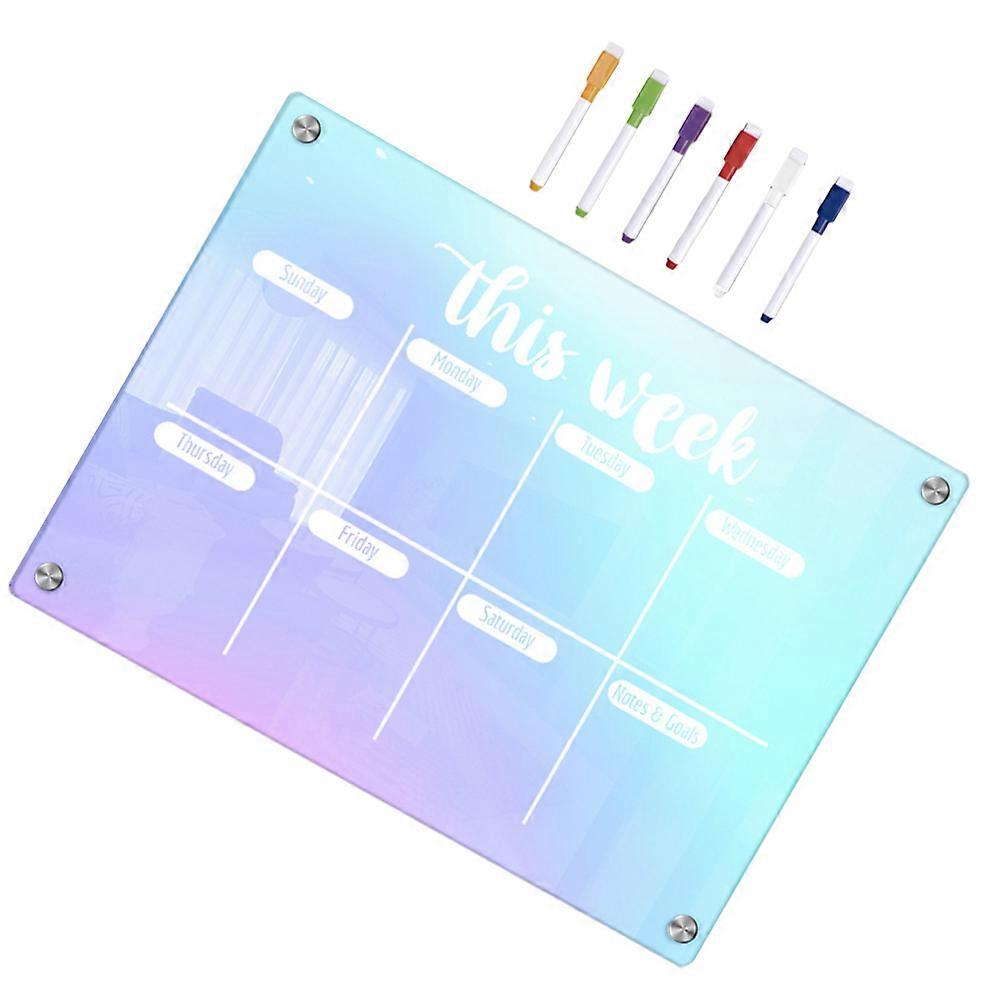 Fridge Weekly Planner Dry Erase Board Refrigerator Board Assorted Color 29.70X21.00X0.30CM Eraseable 1 Set