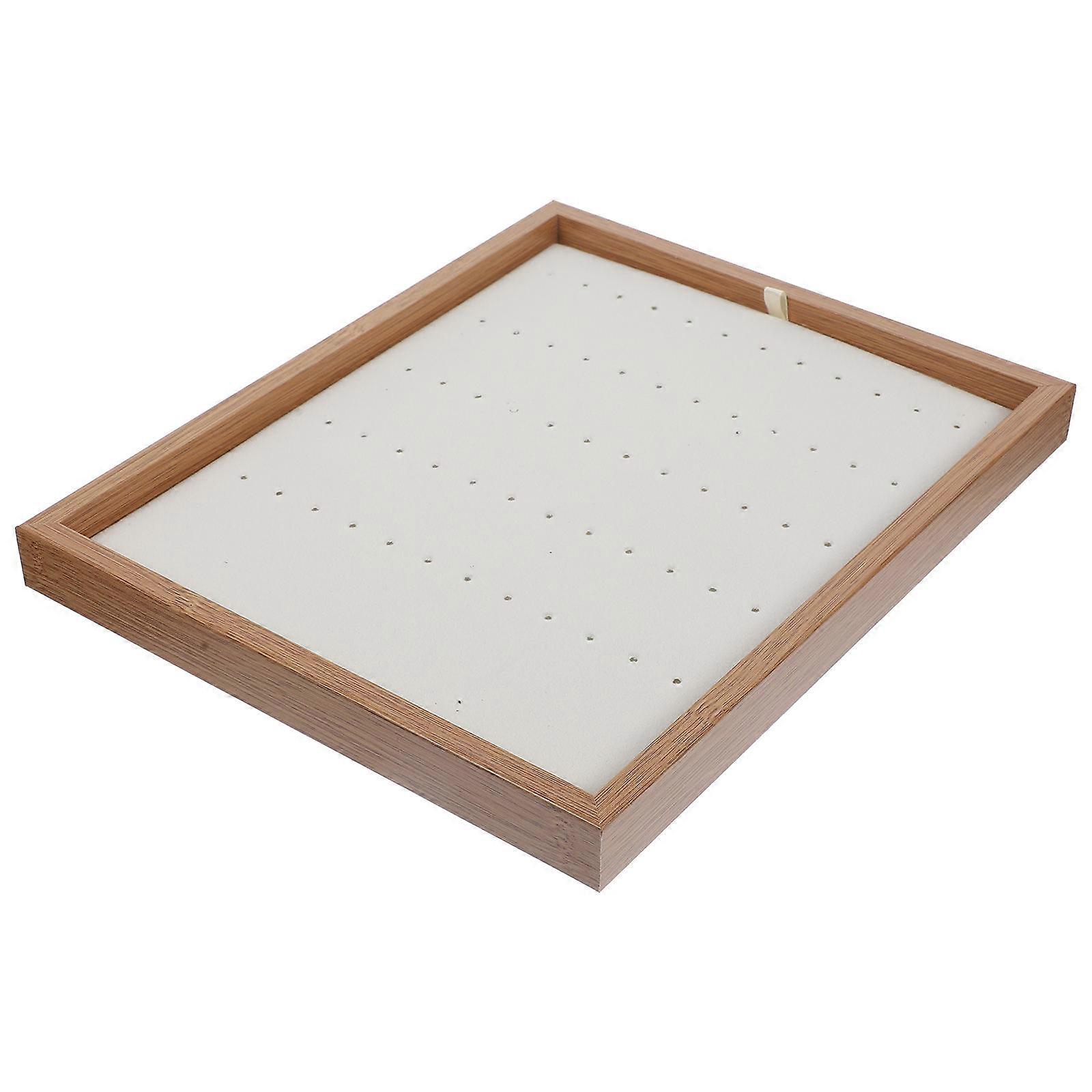 Jewelry Storage Earring Display Rack For Family Members With Wood Material In Multi Color 1Pack