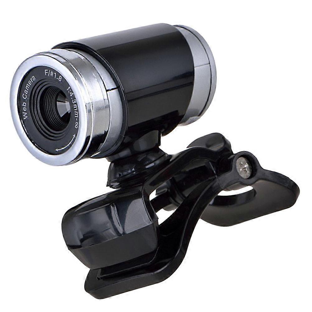 720P Webcam with Builtin Microphone for Video Chat and Teleconferencing Black Plastic ClipOn Design