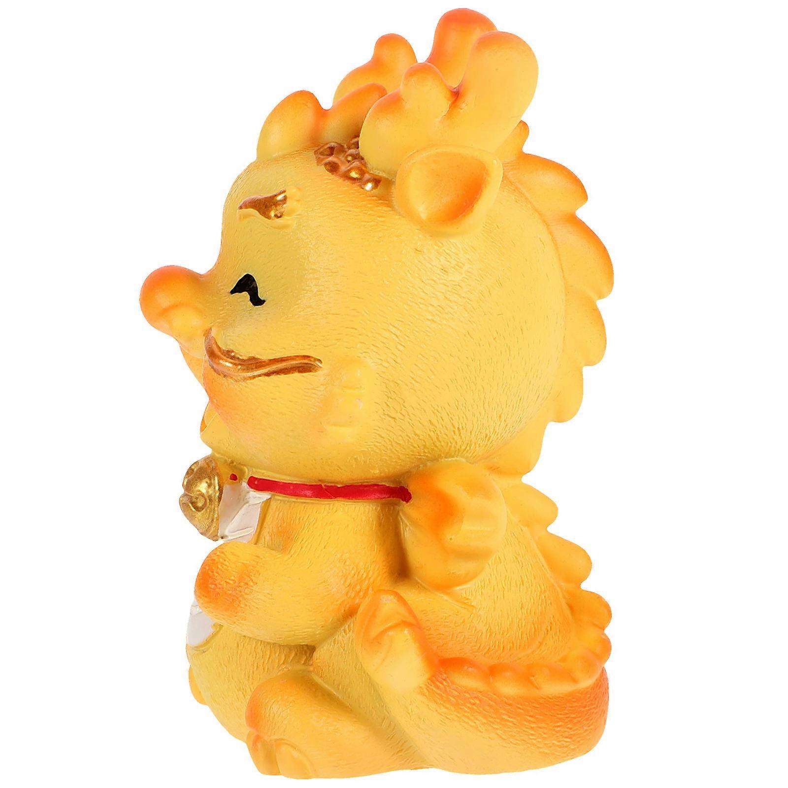 Creative Dragon Figurine Ornament For Office Table Top Decoration In Orange Color As A Prosperity Symbol 1Set