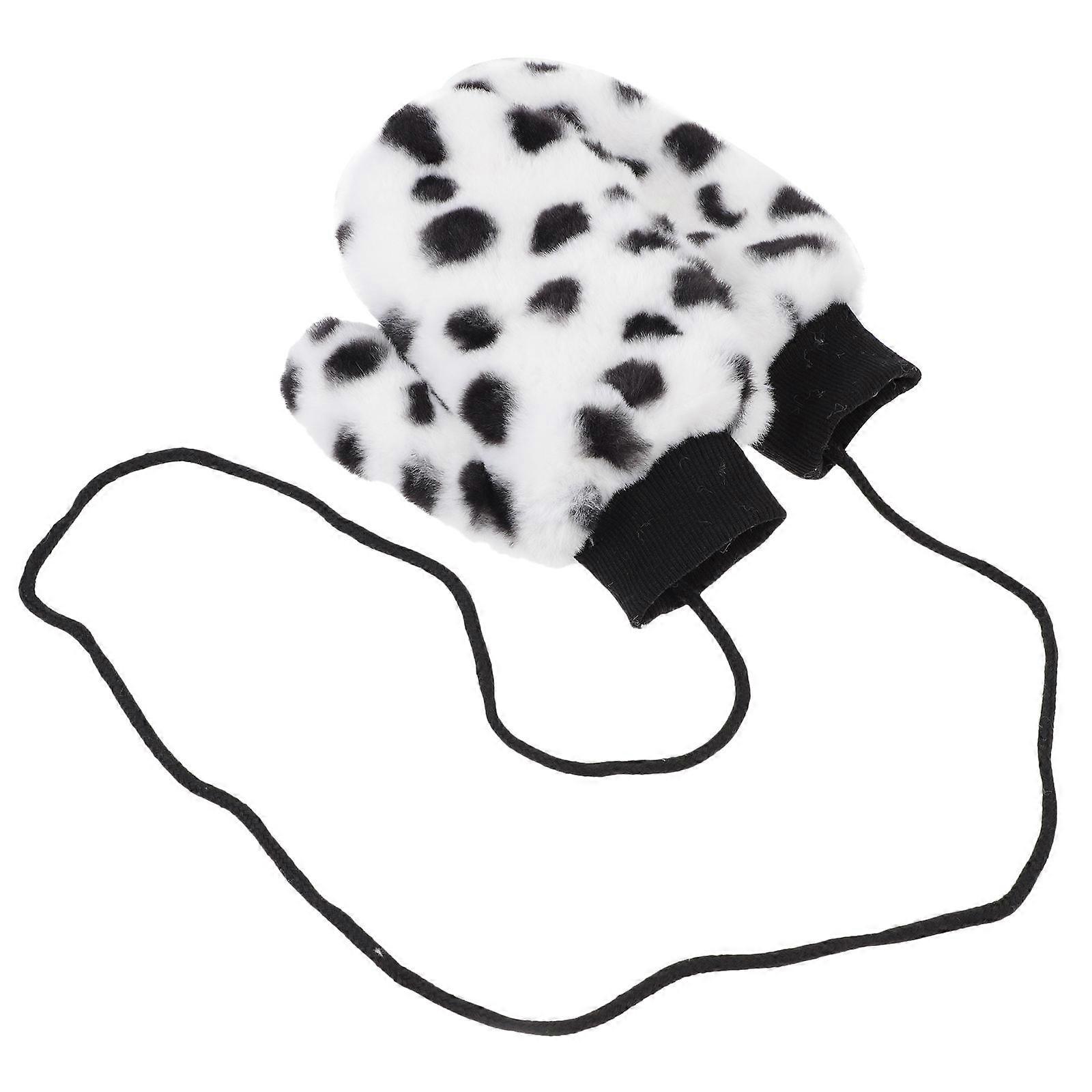 כפפות חורף קטיפה 2 סט עמידות בפני קור לנשים מתאימות לסקי מעובה קל משקל עם עיצוב פרה