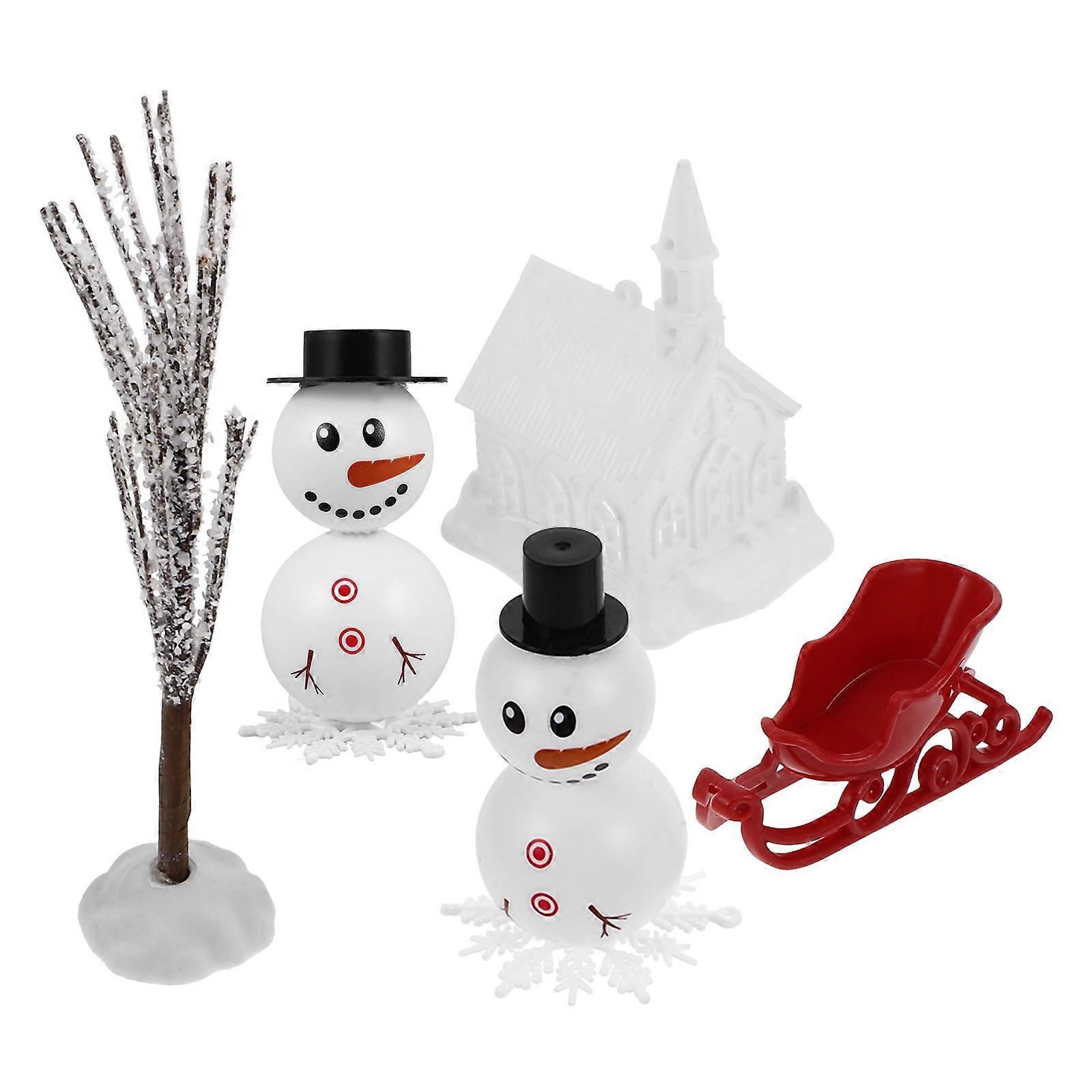 Snowman Ornament Craft With Miniature Figures For Unique Christmas Decor Suitable For All Ages 1 Set