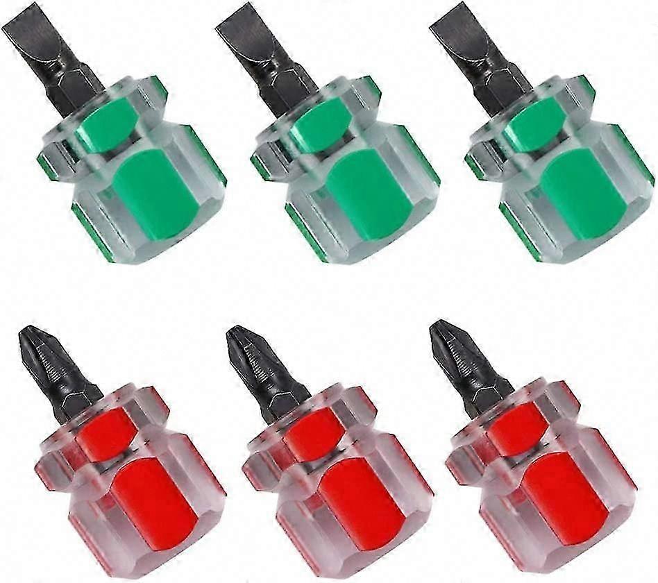 3-Piece Mini Flathead & Phillips Short Screwdriver Set for Sewing Machine (Red & Green)