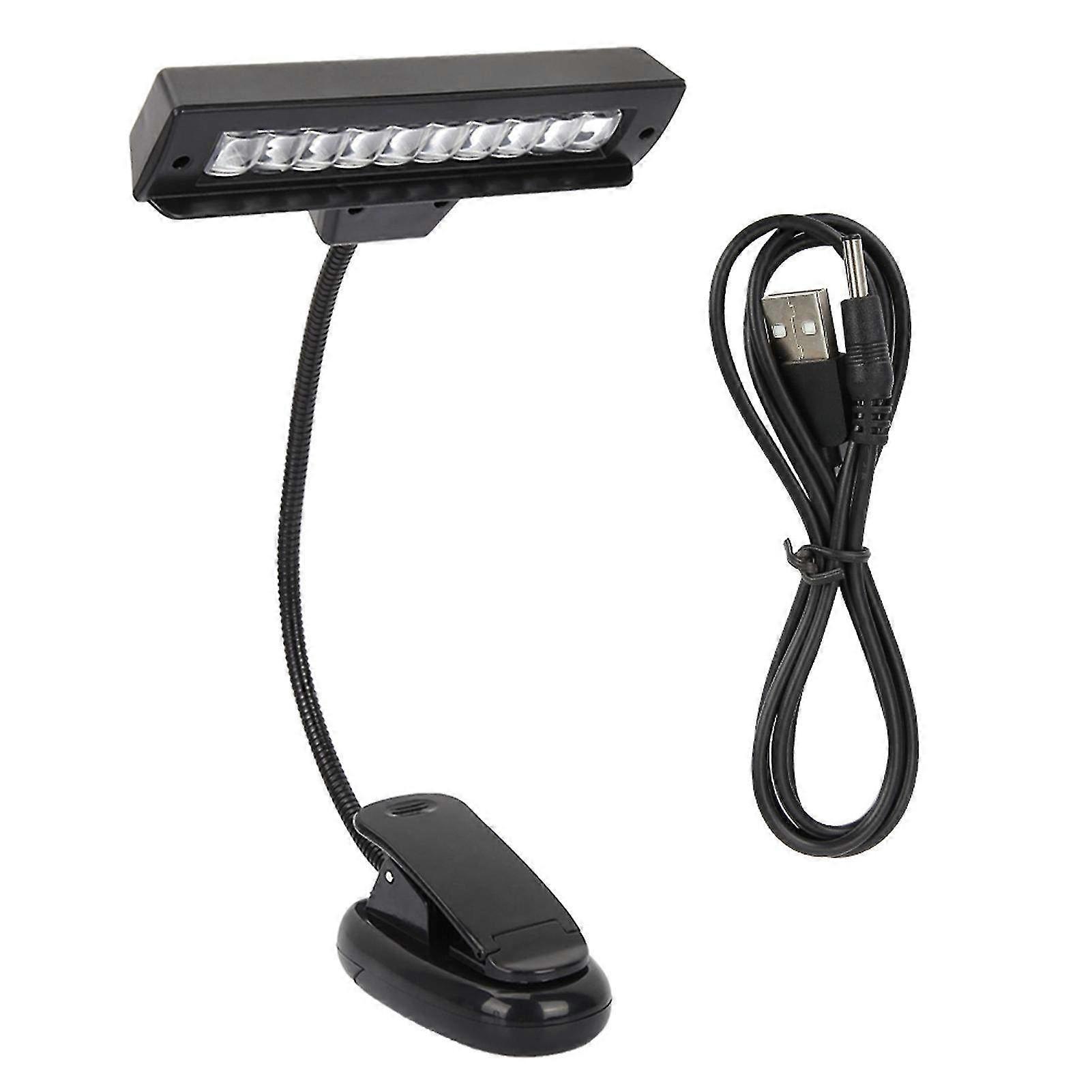 Flexible Neck USB Reading LED Lamp with Clip-On Portable Orchestra Music Stand Light - Ideal for Sheet Music Illumination