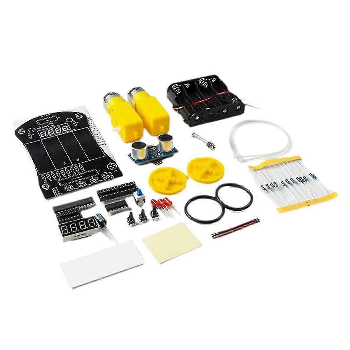Smart Car DIY Electronic Kit 51 MCU Ultrasonic Obstacle Avoidance Car Automatic Ranging Robot Programming DIY Kit