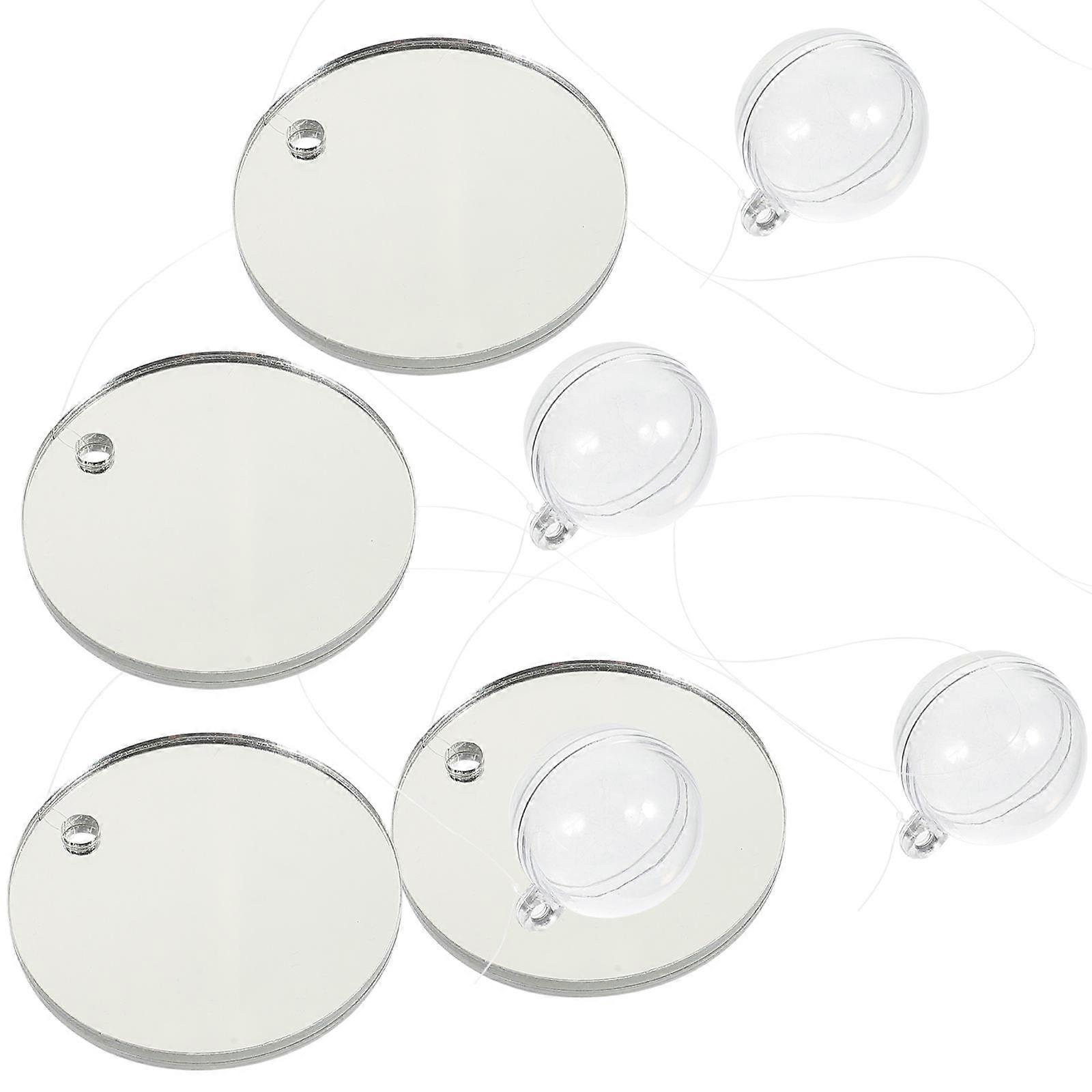 Floating Betta Mirror 4Pcs Fish Training Tool For Incubation Home And Office Decoration Size 2.8×2.8×0.2in