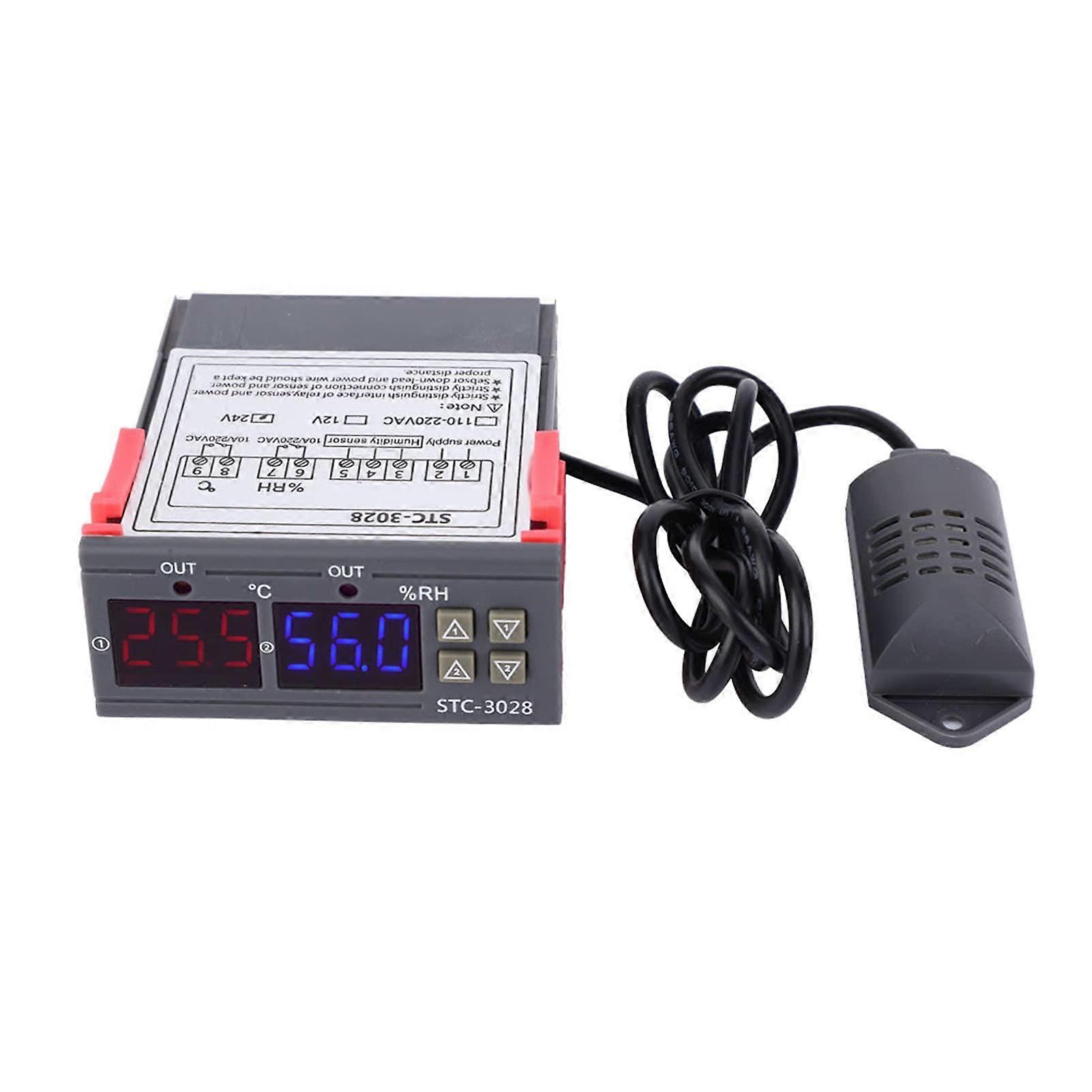 STC3028 Digital Display Temperature and Humidity Controller with Integrated Sensor (24V) 24V 24V