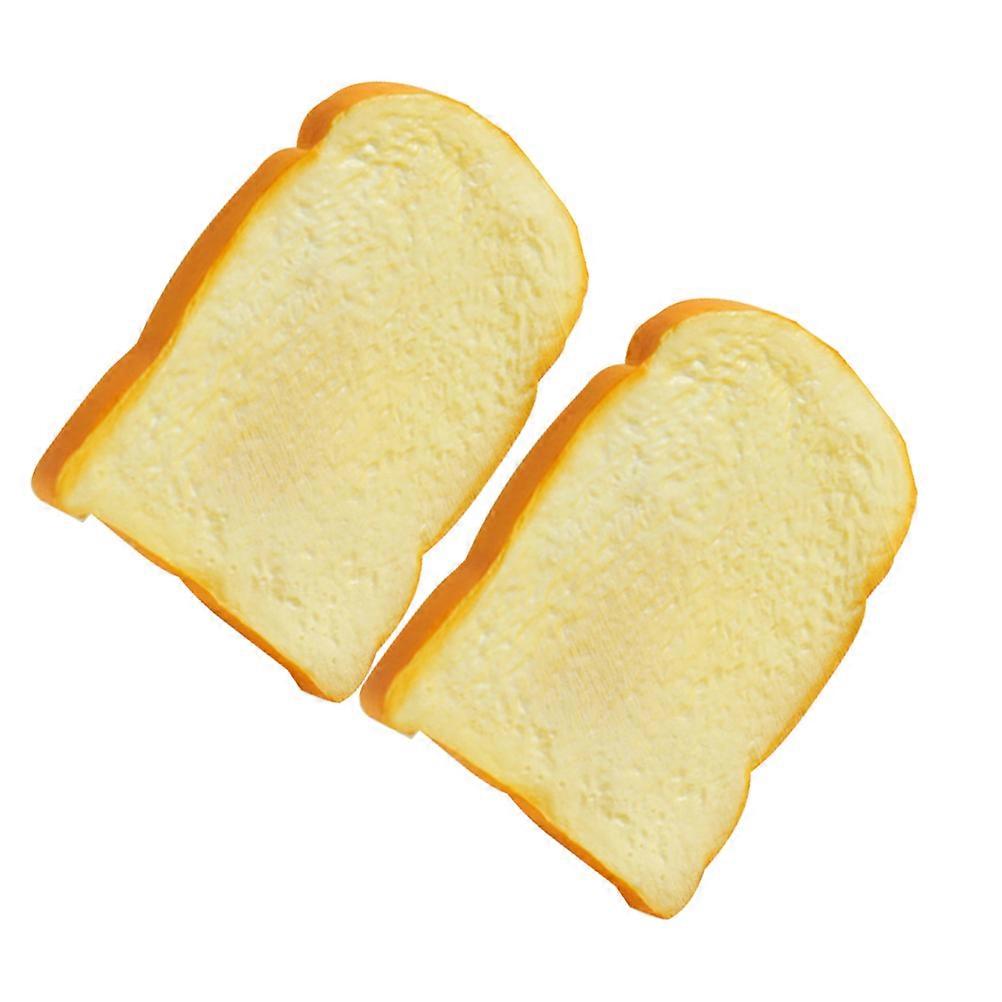 Artificial Toast Model for Decor Yellow PU Material Perfect for Photography Prop and Bakery Display 2 Pcs