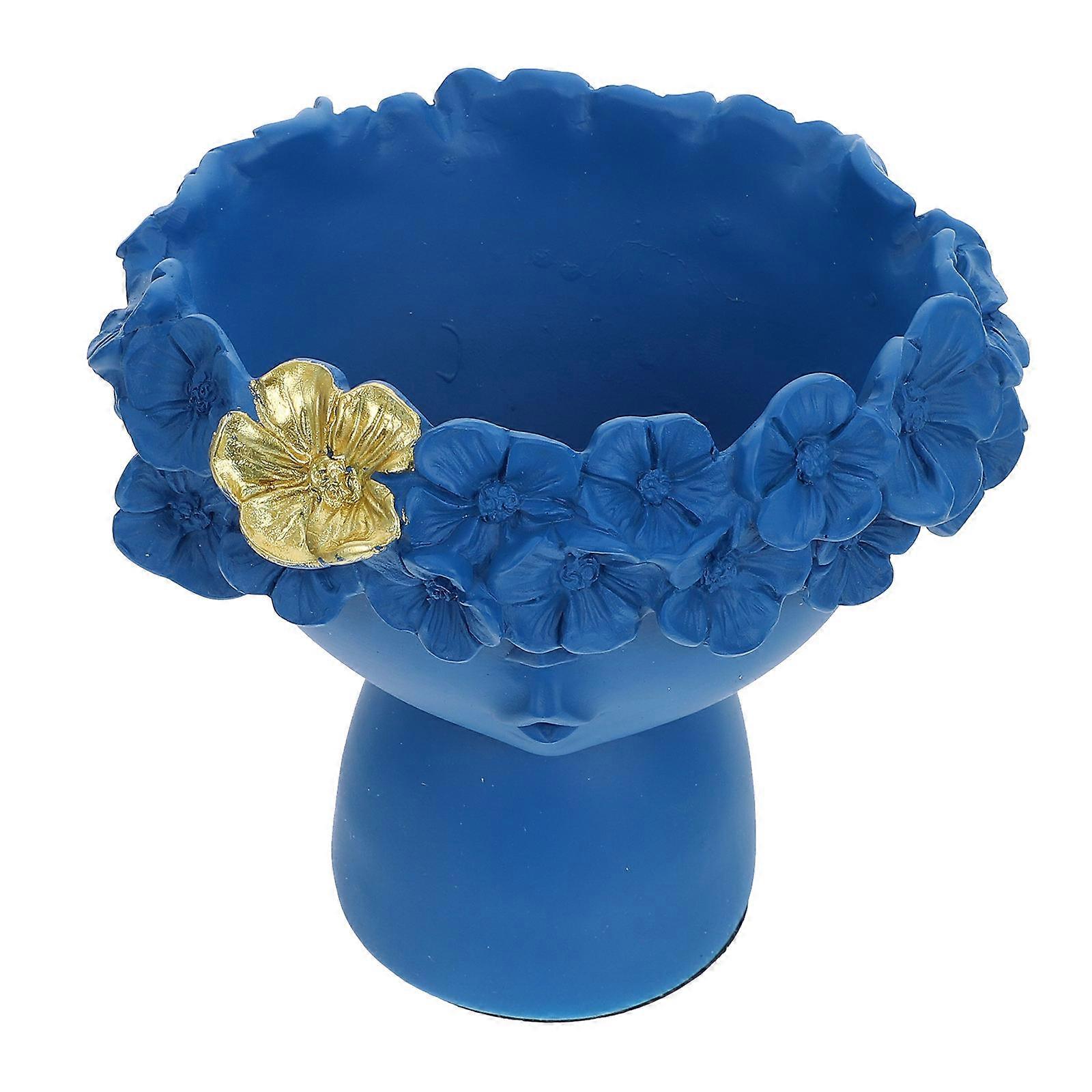 Resin Girl Head Vase, Practical Home Decor with Simple Design