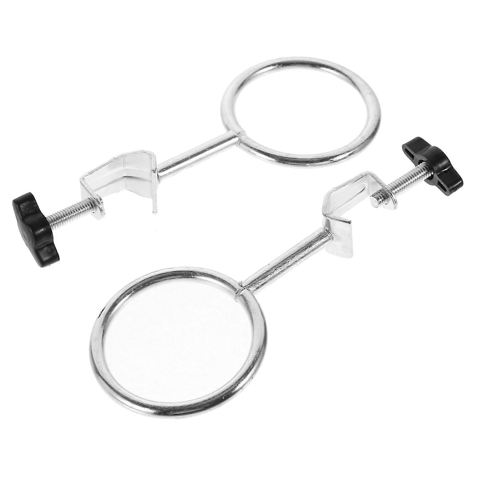 2 Pack Laboratory Retort Clamp and Support Ring Set for Glassware Experiments with Iron Stand