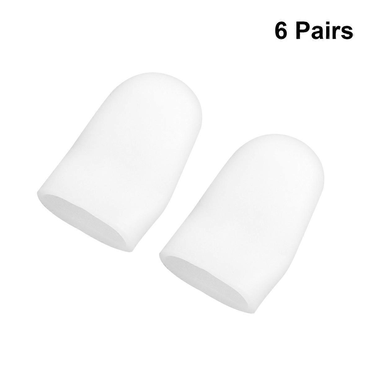 12 PC Silicone Gel Finger Protector Sleeves Separators for Cracked Skin Blisters White