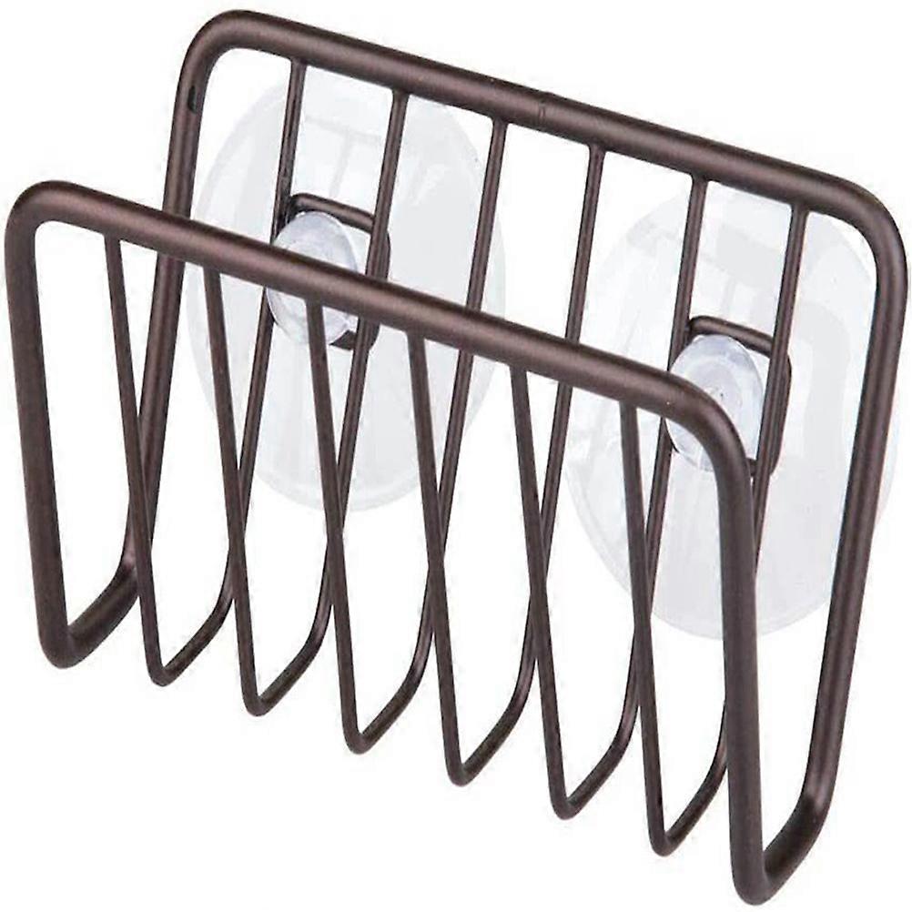 Sink Sponge Holder with Suction Cup Kitchen Sink Stainless Steel Sponge Rack 1 Set Sucker Type