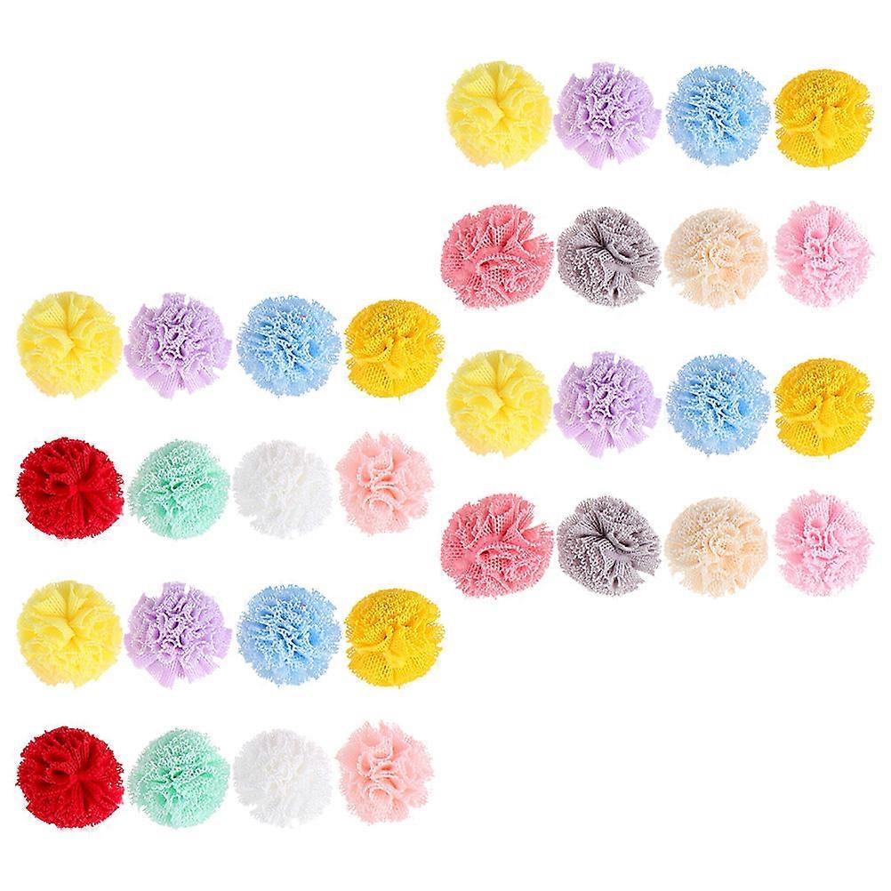 DIY Gauze Pompom Balls for Crafts and Accessories 120pcs Assorted Colors Lightweight Portable Mesh