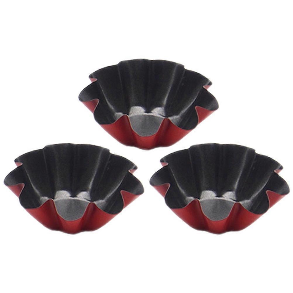 MultiFunction Egg Tart Mold HighCarbon Steel Baking Accessory for DIY Use Ideal for Pies and Cupcakes 3pcs