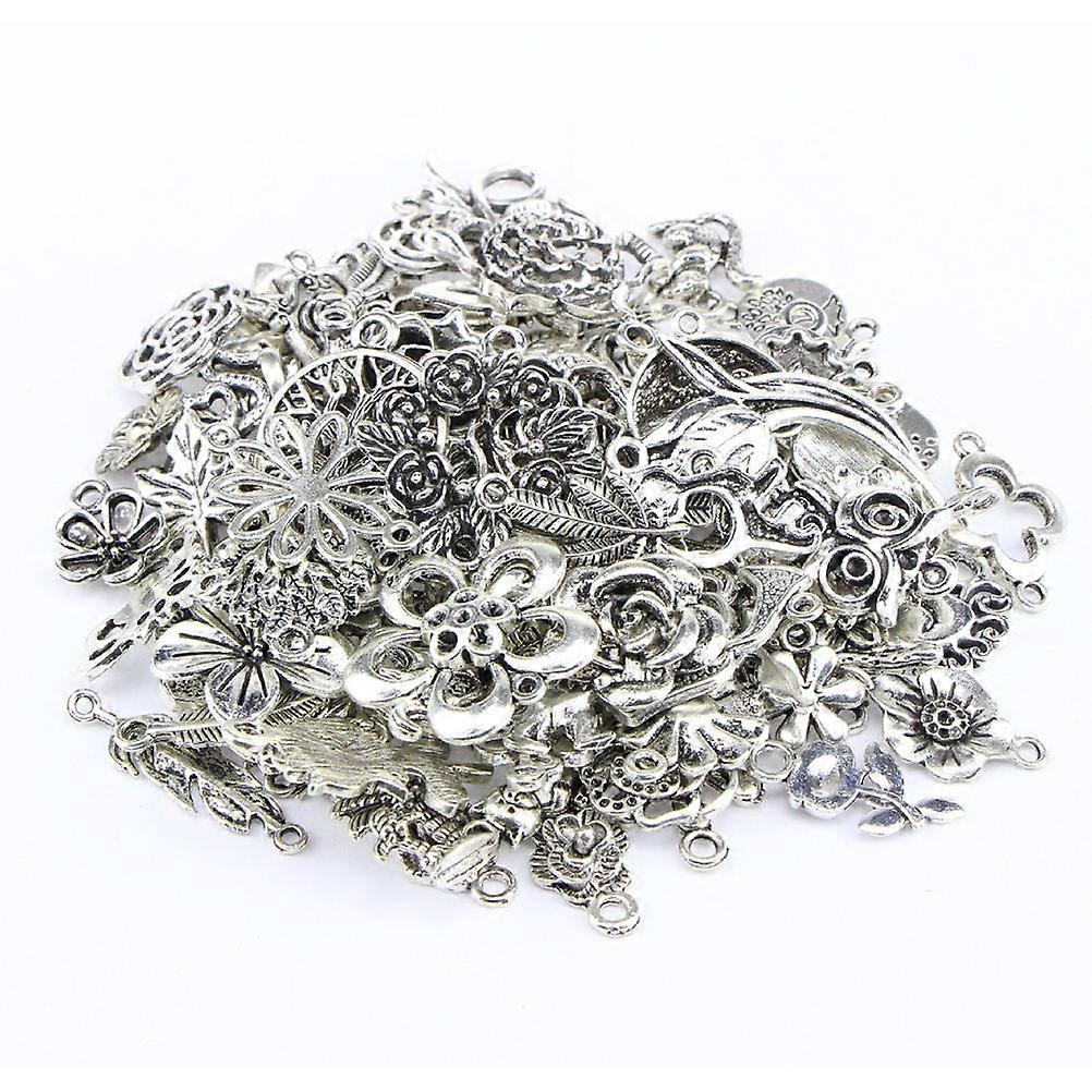 100 Pieces Silver Alloy Pendant Set for Accessories DIY Craft Projects with Durable Quality 10mm