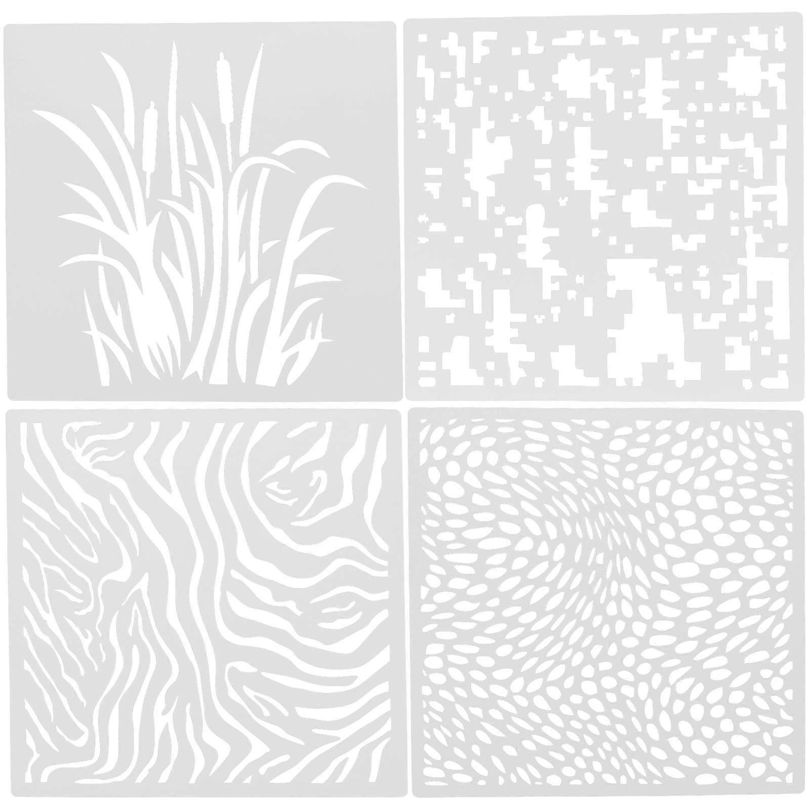 Painting Stencils For Crafts 4Set White Reusable Templates For Scrapbooking And Creative DIY Works