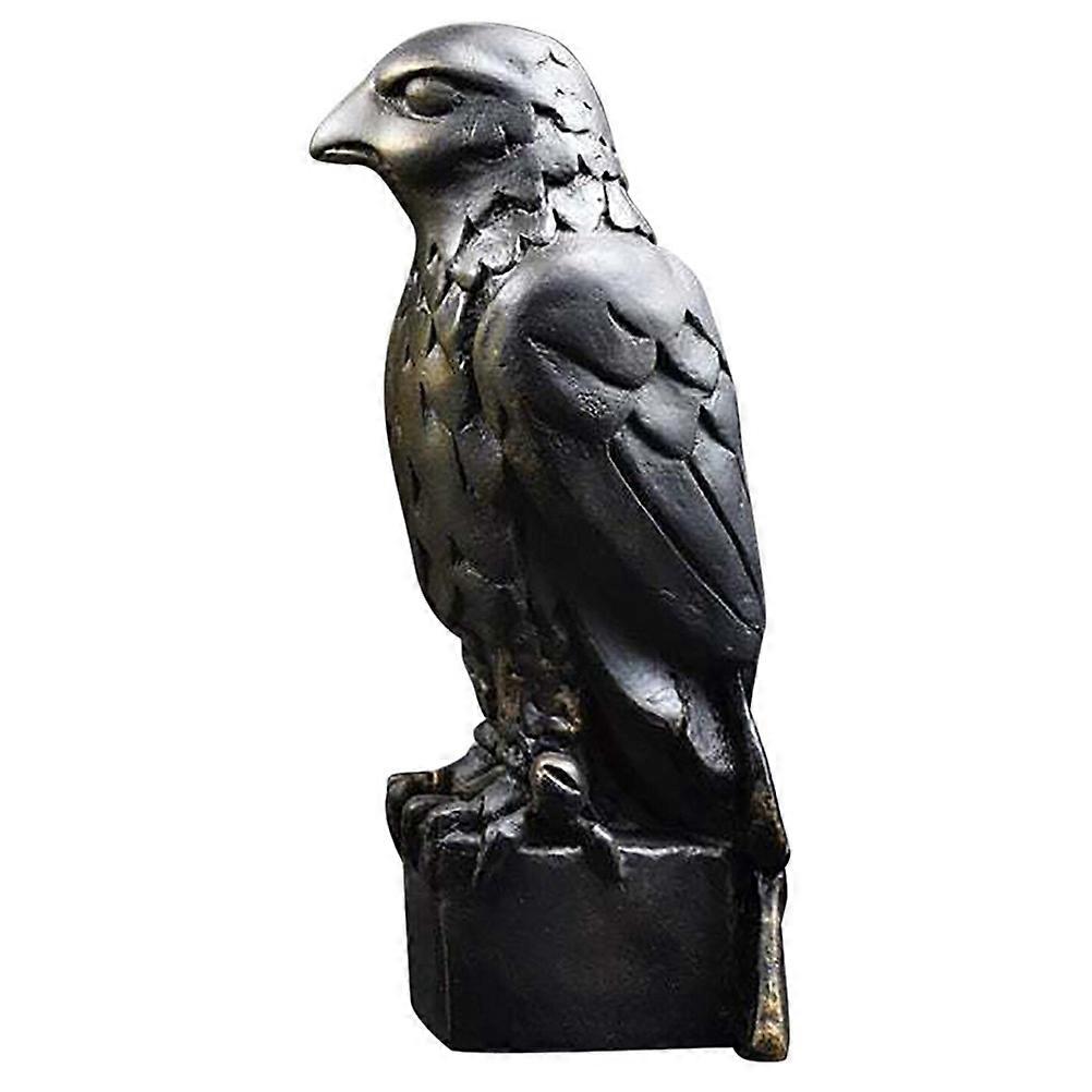 Eagle Figurine Statue for Decor with Black Resin Material and Rustic Details for Indoor Outdoor Use 6.5 inches