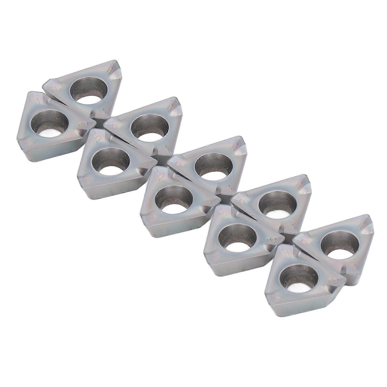 10Pcs Carbide Turning Inserts Coated Cutter CNC Lathe Machine Blade Metal Milling Tool Holder 