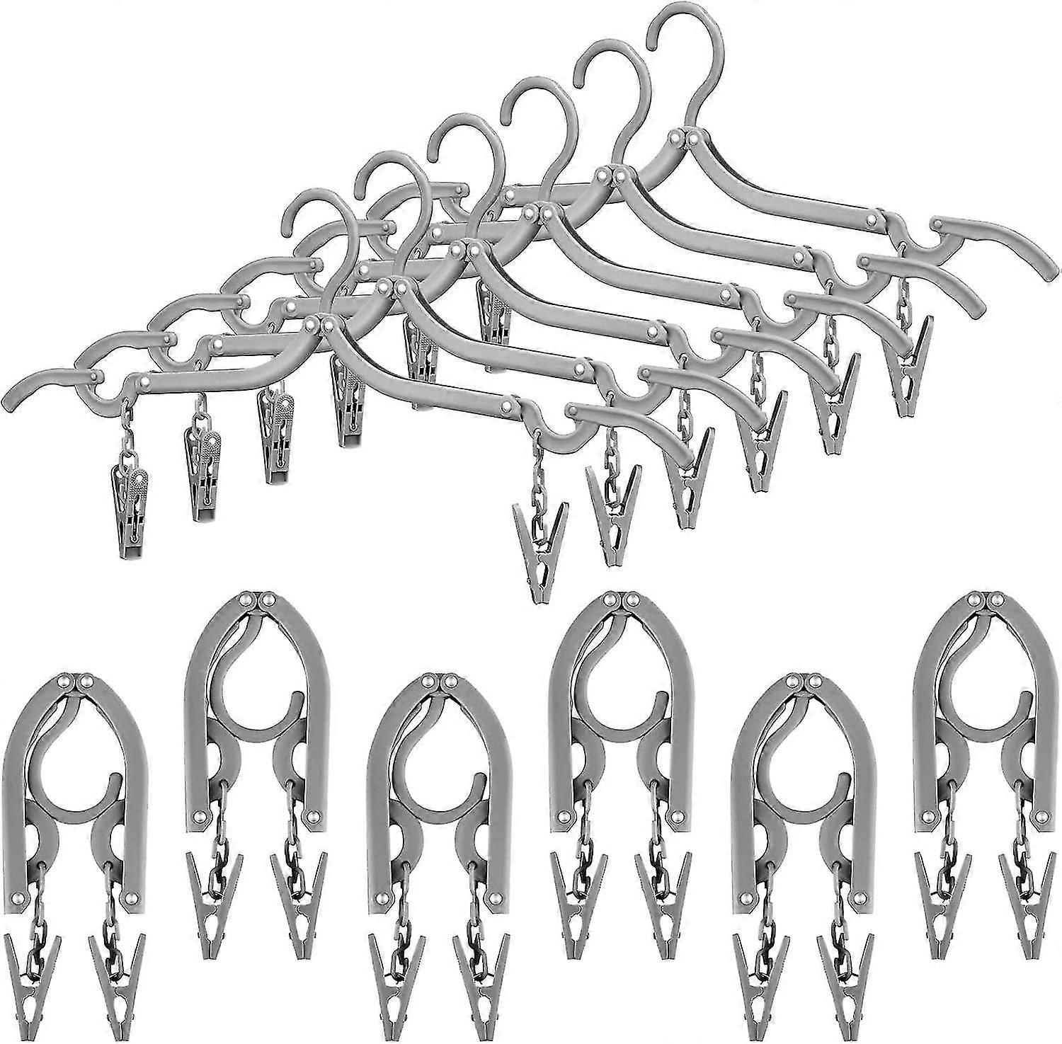 Faltbare Reisebügel Faltbar mit Clips Falten Kleiderbügel Tragbare faltbare Kleiderbügel Zusammenklappbarer Kleiderbügel Reisewäscheständer für Kleidung (