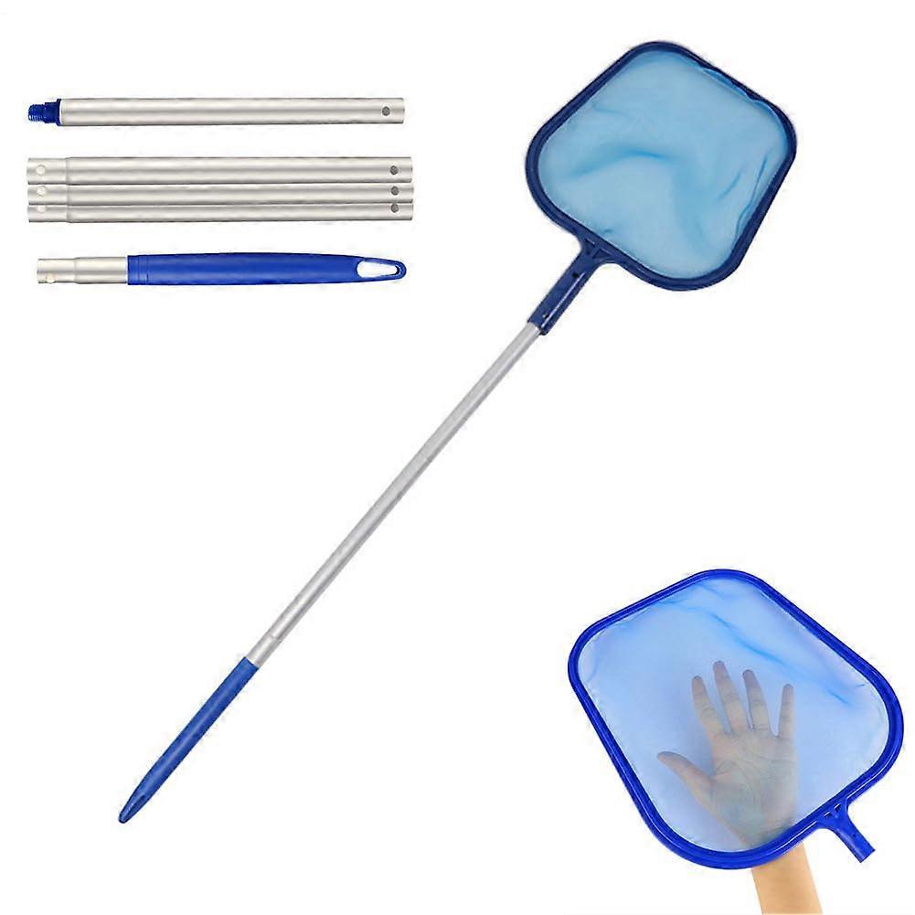 Pool Skimmer Net with Removable Leaf Net, 48 Inch Fine Mesh, 5-Section Telescoping Pole, Ideal for Cleaning Pools, Gardens, and Spas