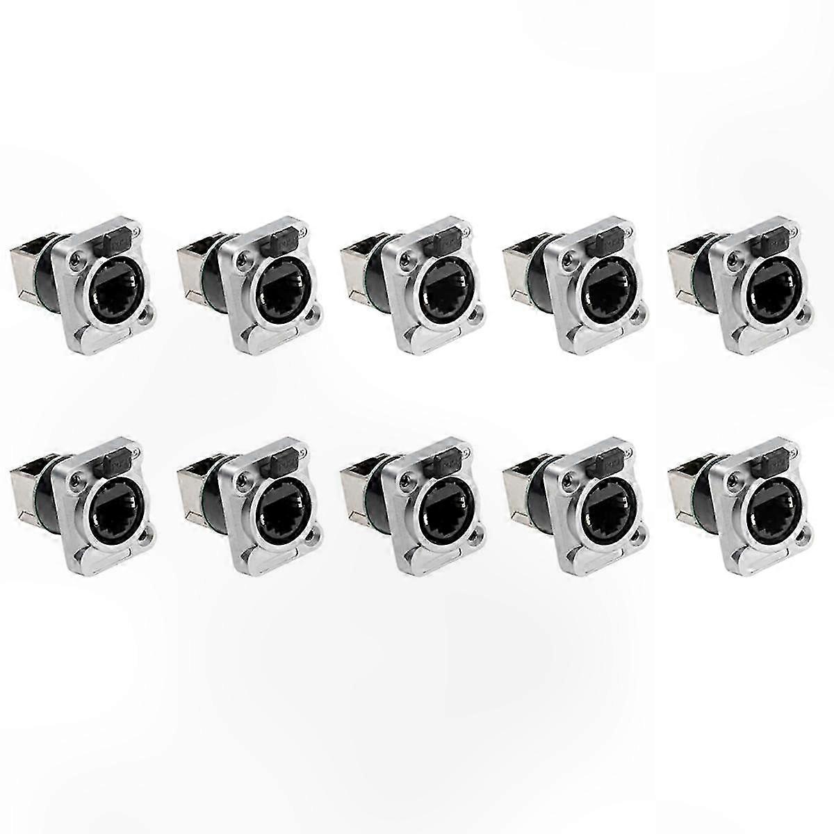 10PCS Ethernet Rj45 Chassis Socket NE8FDP Ethernet Pass Through Connector IP65 Waterproof E