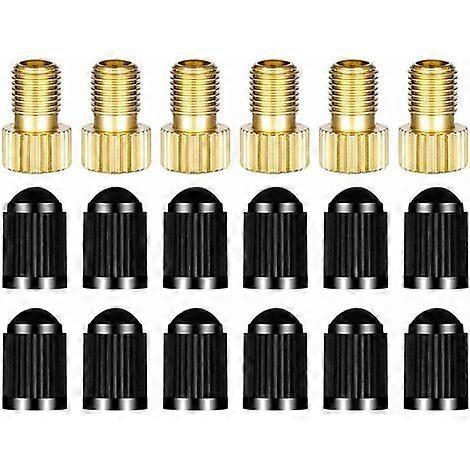 Presta Valve Adapters for Bikes, 6 Pieces, Easy Conversion for Standard Pumps and Compressors