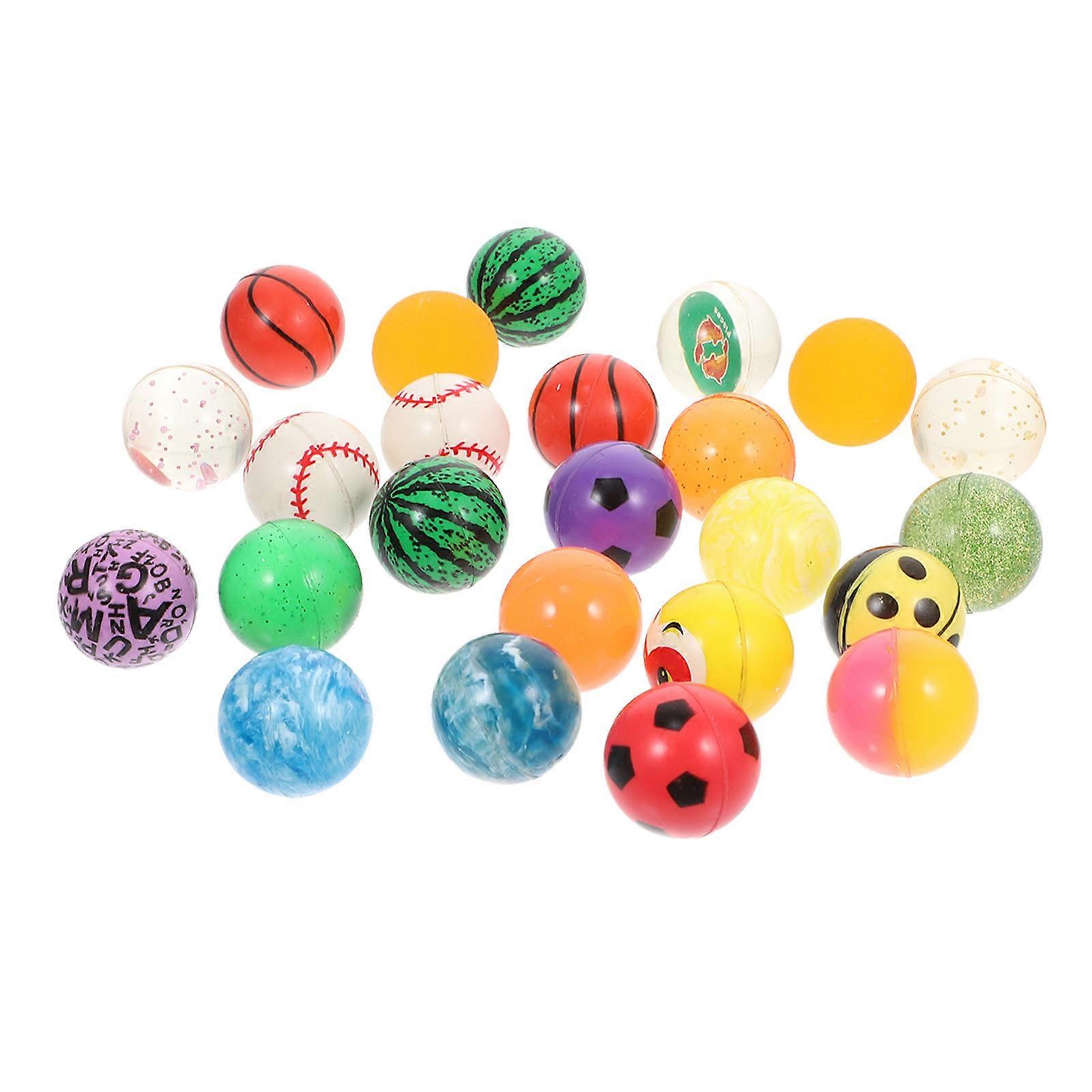 Playing Balls Kids Jumping Balls Indoor Play Outdoor Play Rubber Assorted Color Jumping 24Pcs