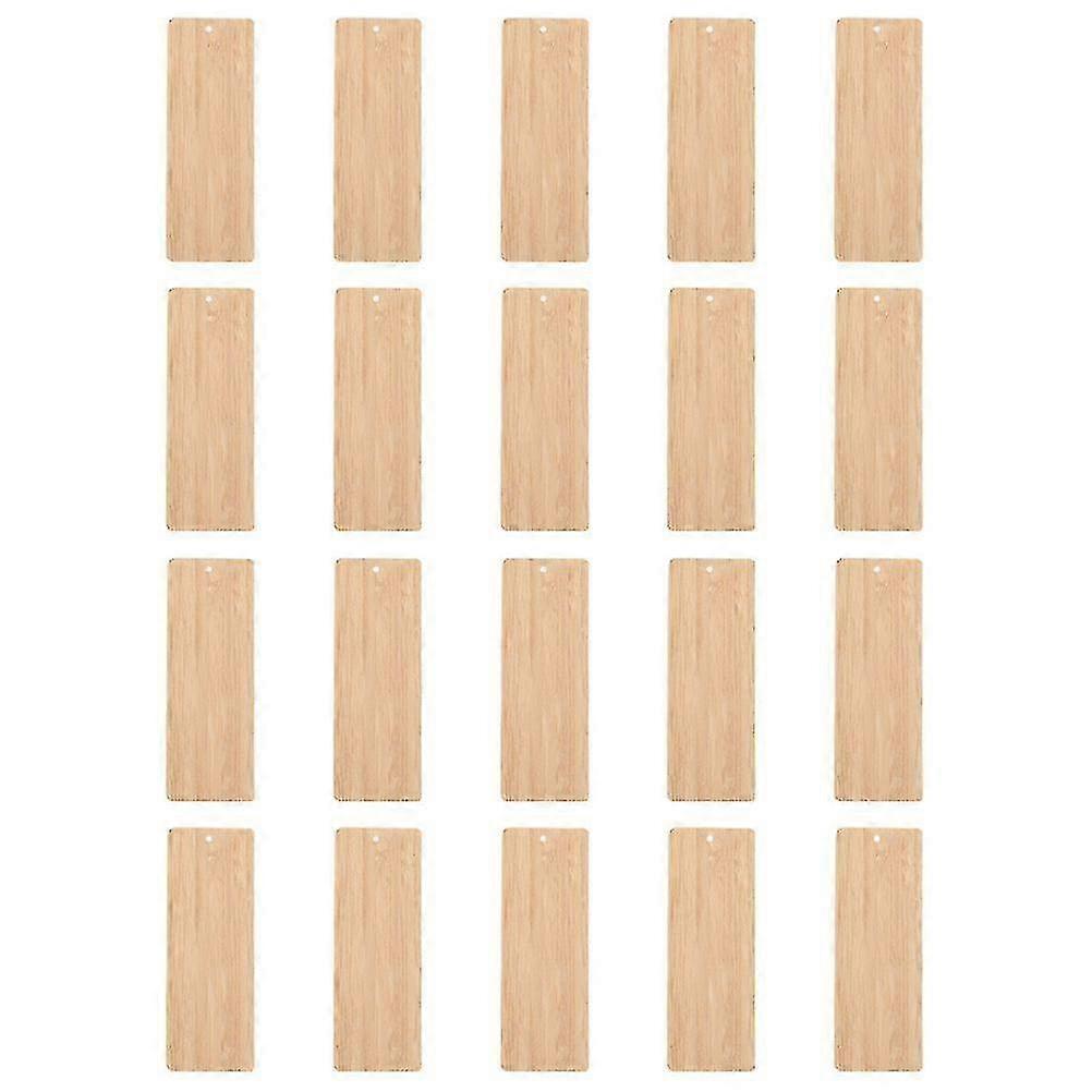 20 Unfinished DIY Wooden Bookmarks with Dried Flowers for Scrapbooking, 5x14 cm Craft Tags for Handmade Projects