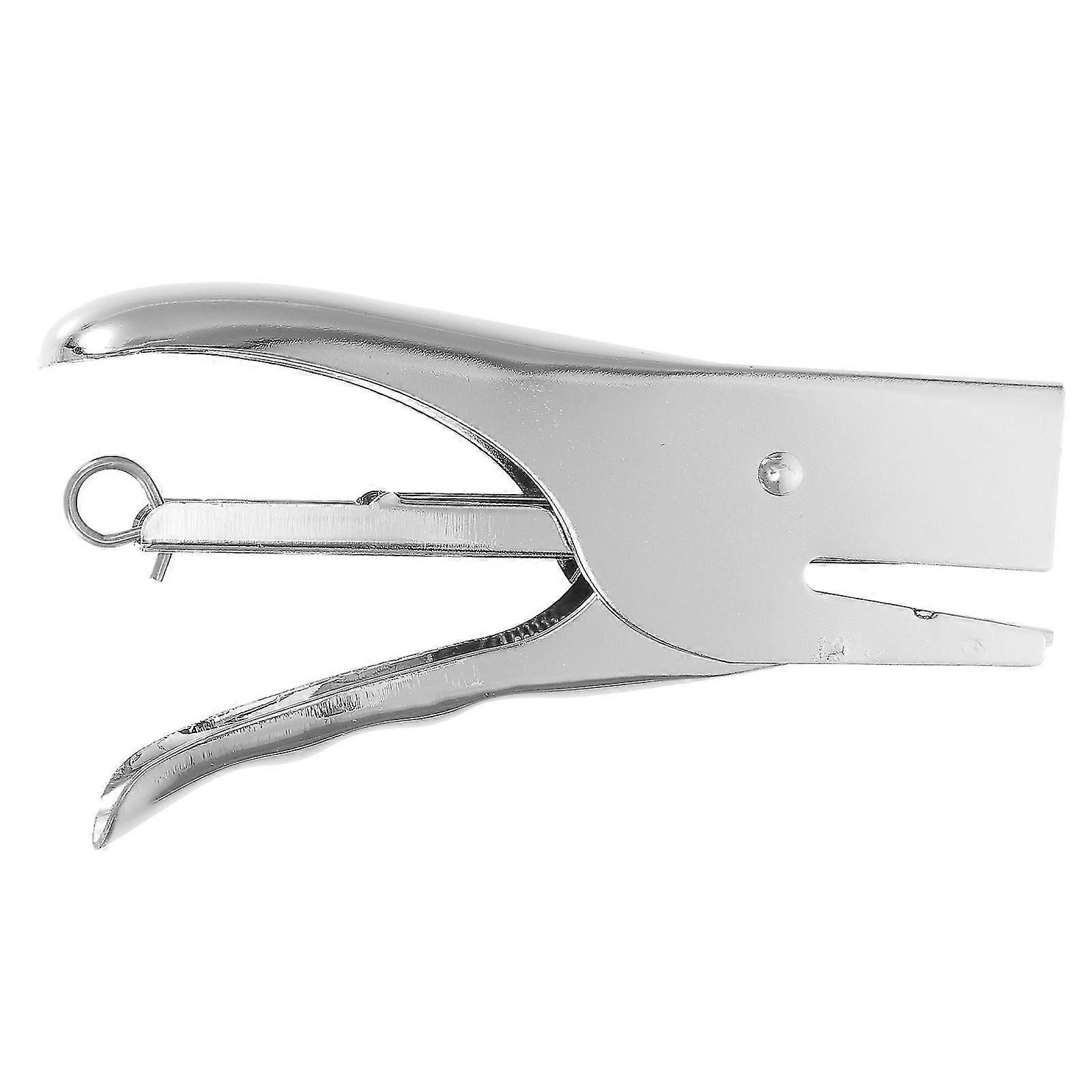 1pc 20 Sheets Plier Stapler No-Jam Hand Grip Metal Stapler Save Effort Stapler without Stitching Needle (Silver)