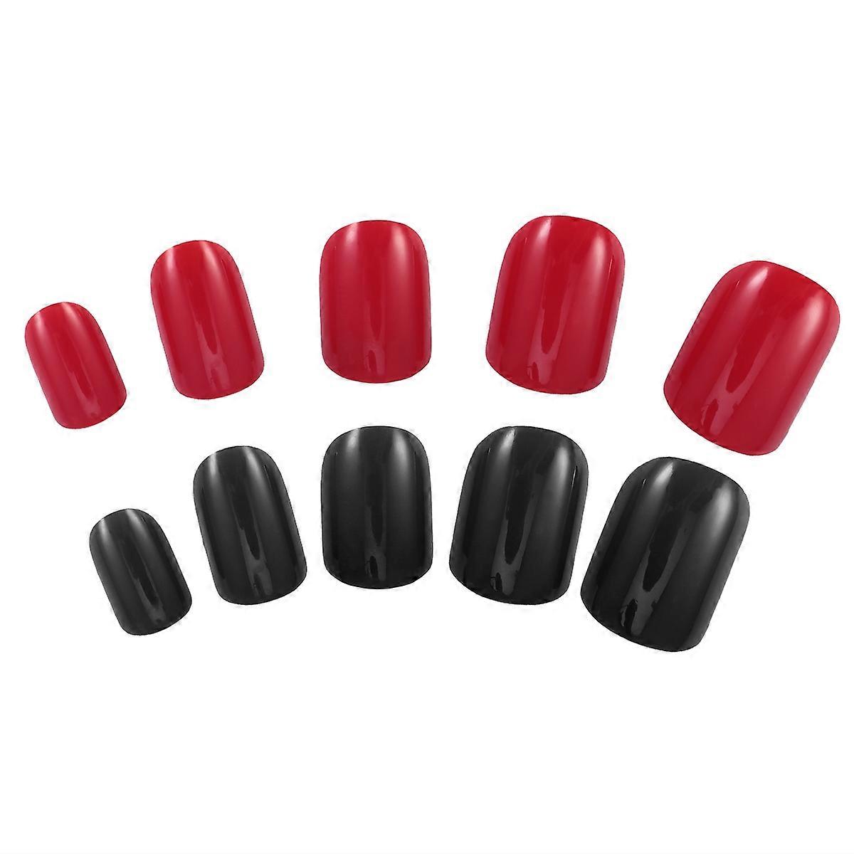 Full Cover False Nail Tips Square Tip for Halloween Abs Material Manicure 24Pcs